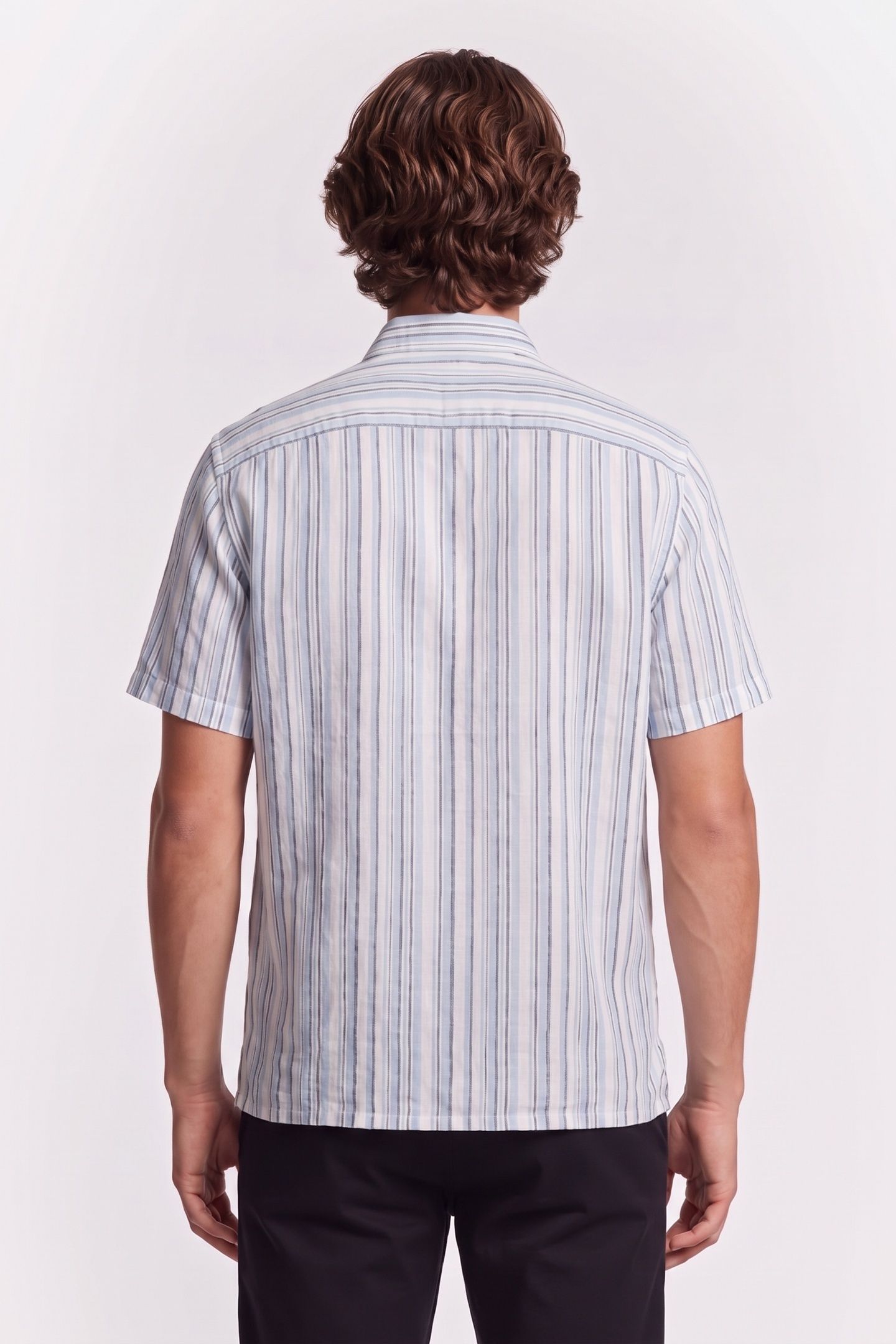 BLADE REG SS LINEN SHIRT BLUE 2