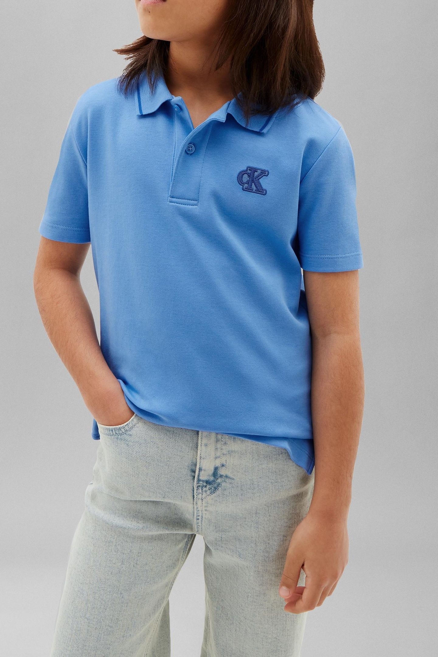 BOYS MONOGRAM POLO SHORT SLEEVE MARINA 1