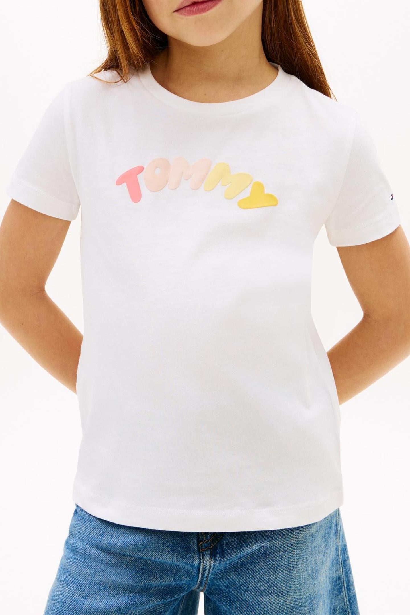 GIRLS TOMMY PUFF PRINT TEE WHITE 1