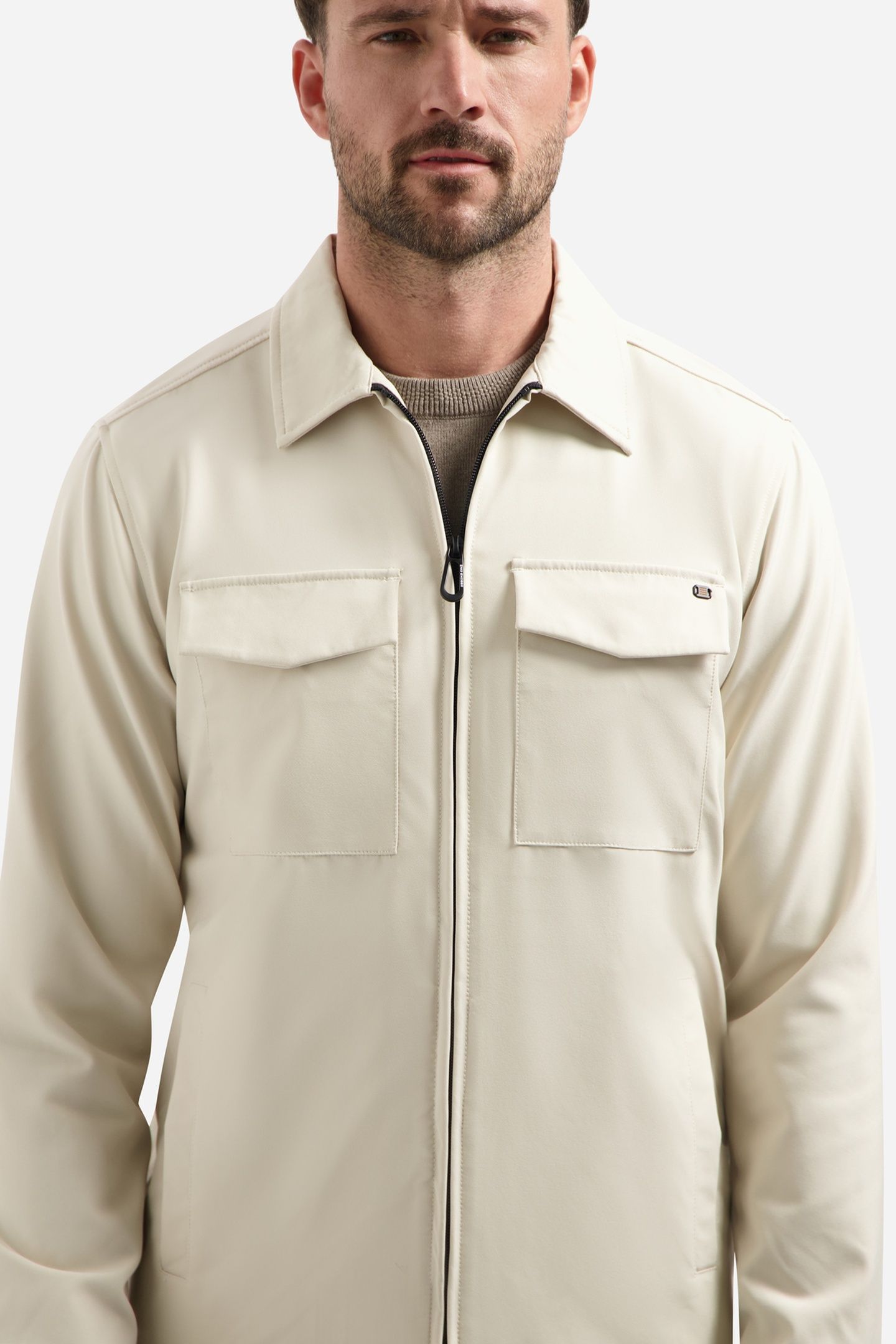 OVERSHIRT FULL ZIPPER STRETCH SEDOC STONE 6