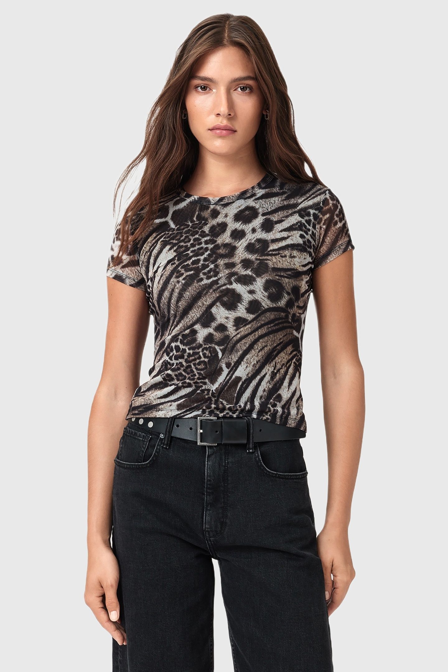 ELLIE MESH TEE TRIO TAUPE BROWN 3