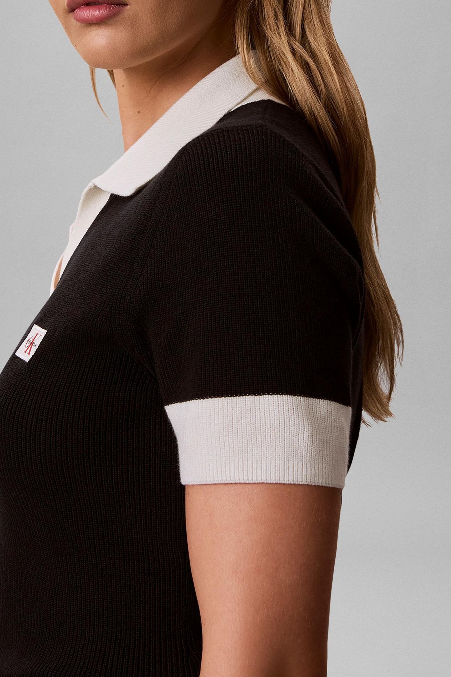 WOVEN LABEL SHORT SLEEVE POLO BLACK 6