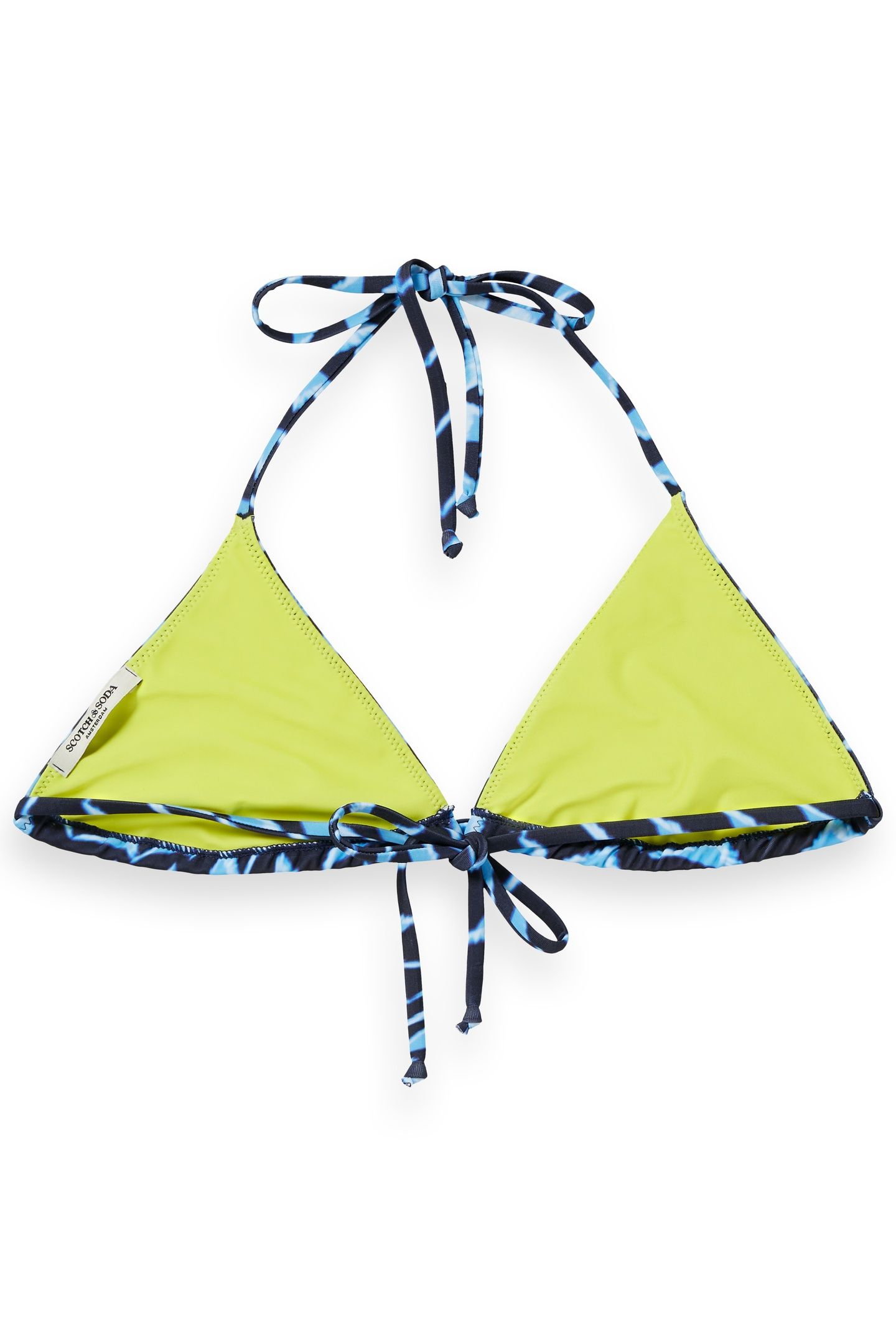 REVERSIBLE PRINTED BIKINI TOP HOUSE OF MIRRORS BLUE 5