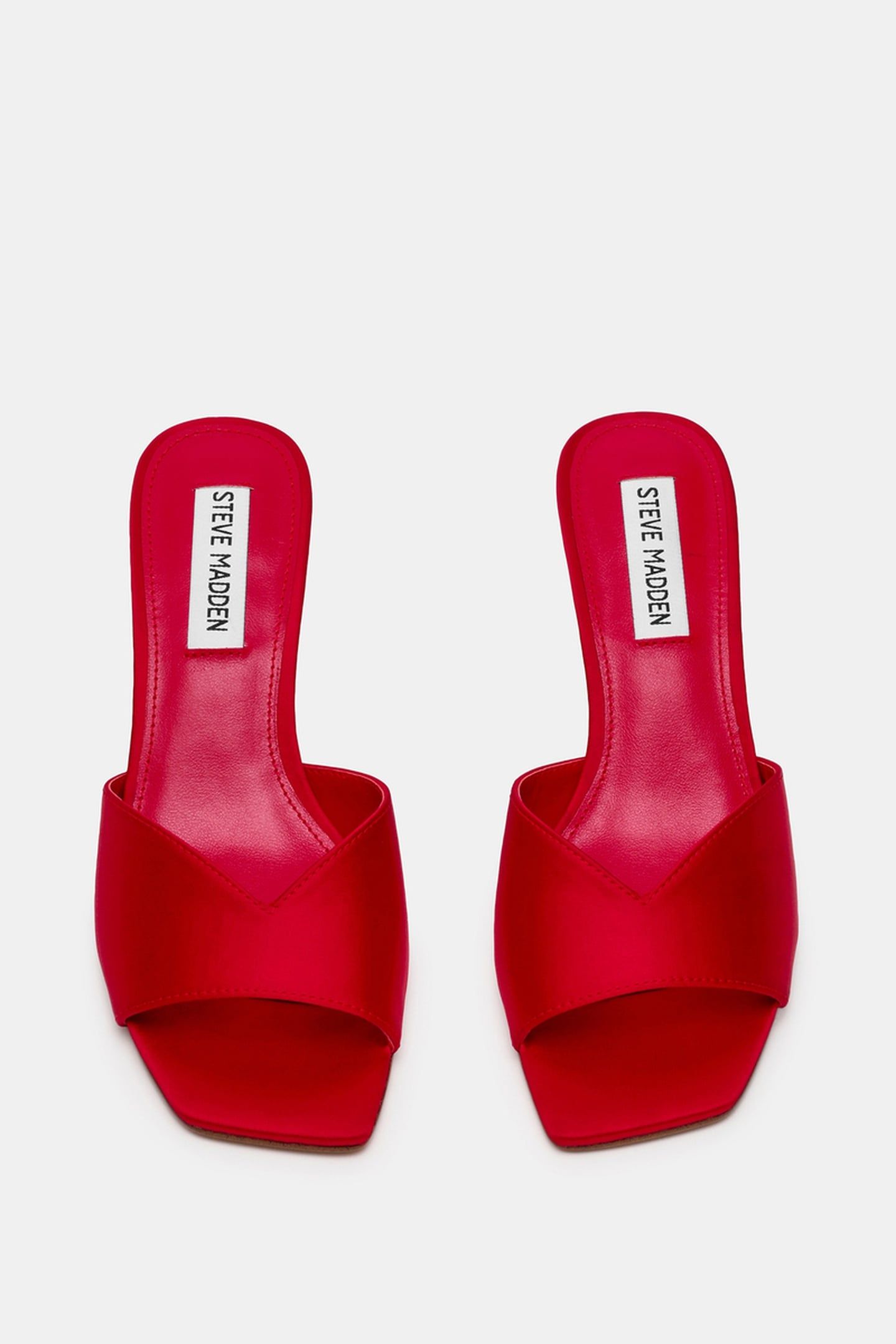 IVIE MULES RED SATIN 4