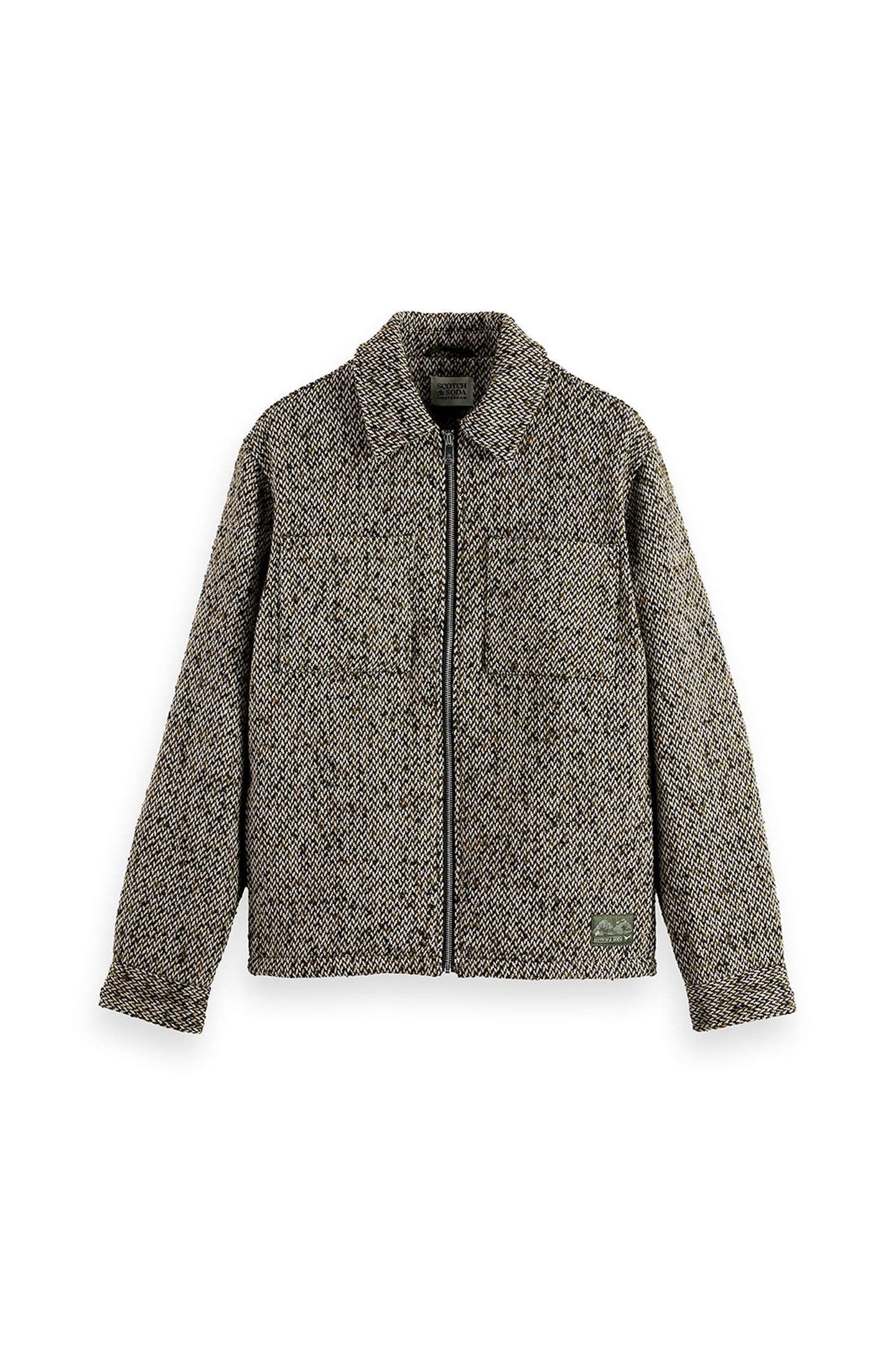 MULTICOLOURED TWEED WOOL-BLEND OVERSHIRT GREEN / BEIGE TWEED 1