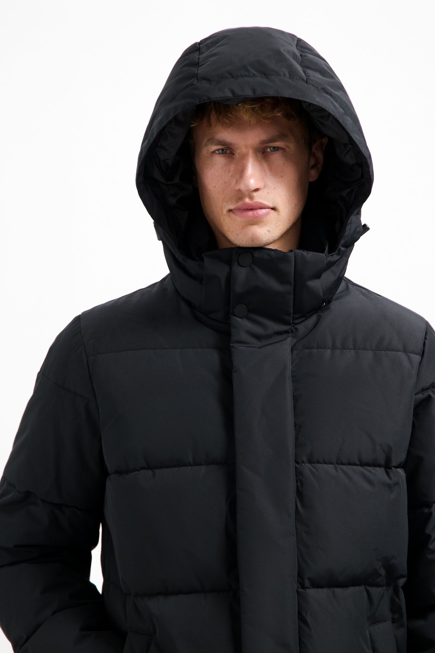 JACKET LONG PARKA HOOD PADDED BLACK 2