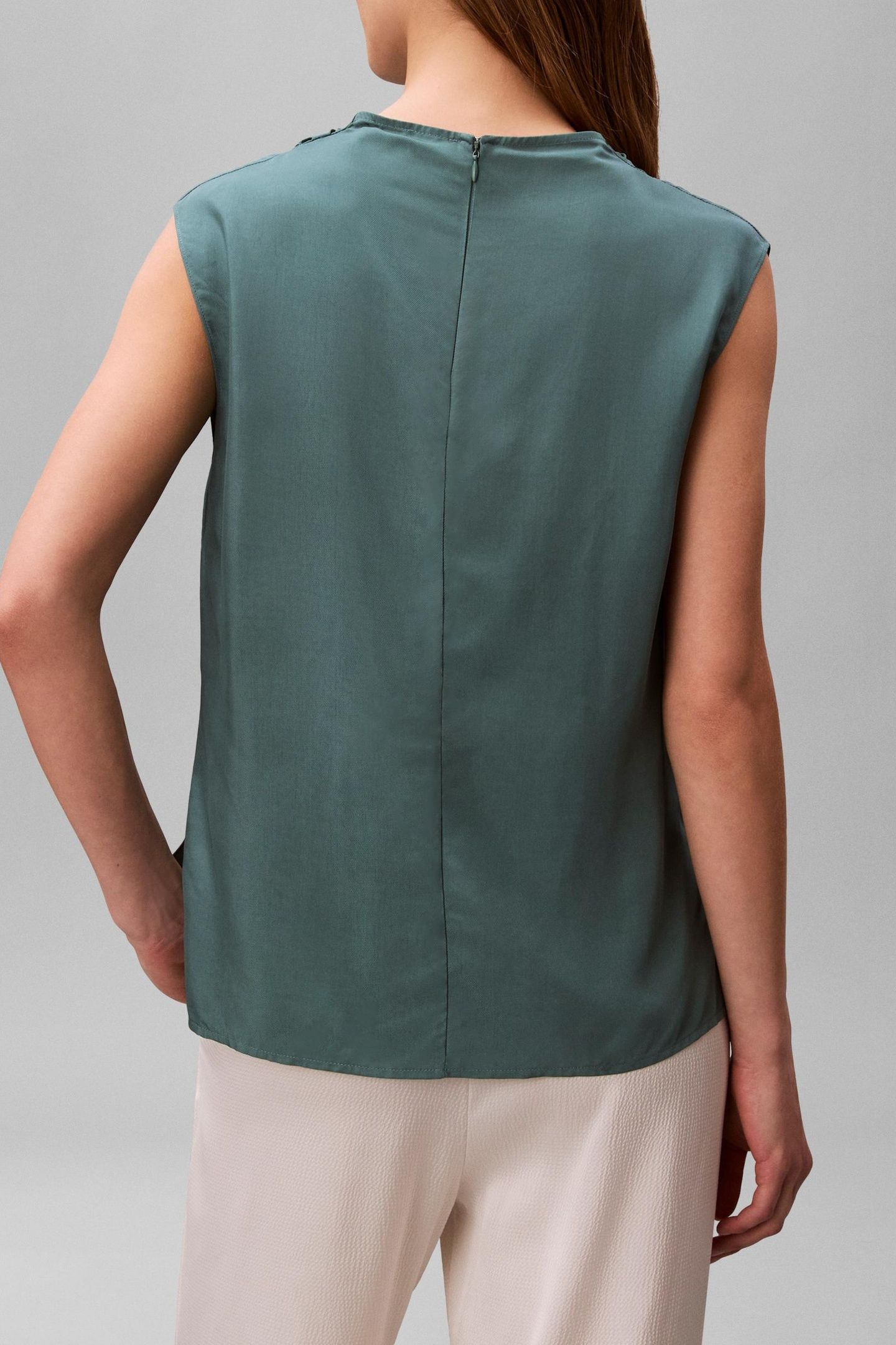 VISCOSE TWILL COWL NECK TOP NORTH ATLANTIC 2