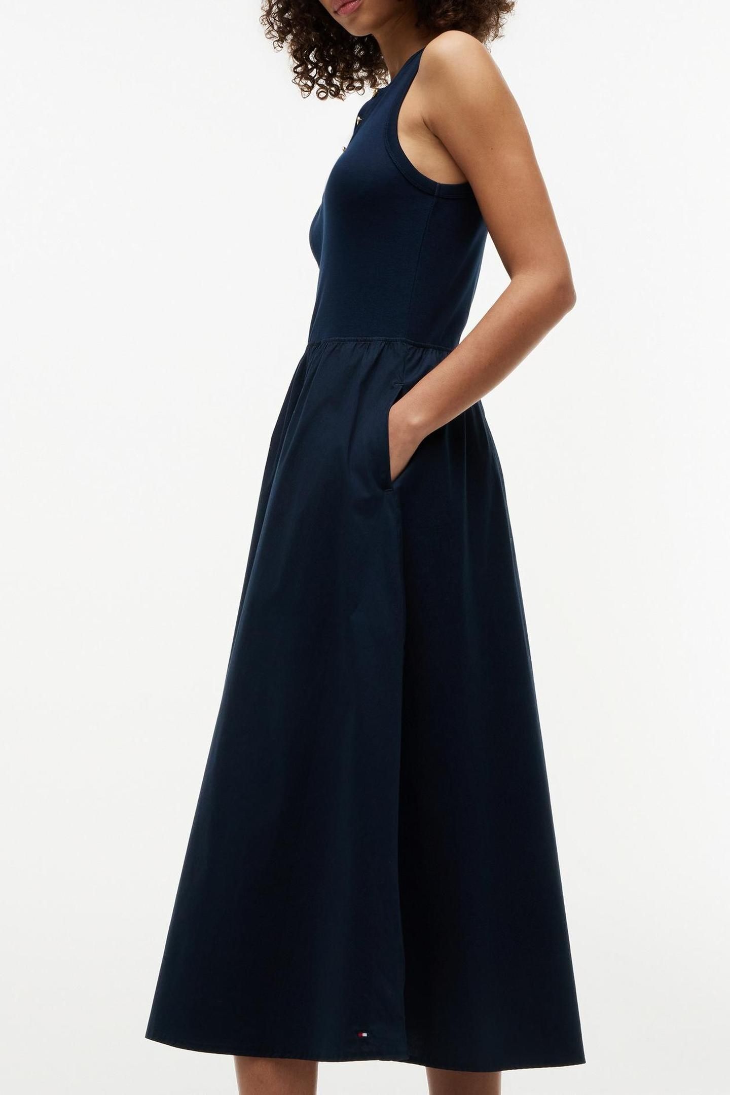 GOLD BTN POPLIN MIX DARK NIGHT NAVY 2