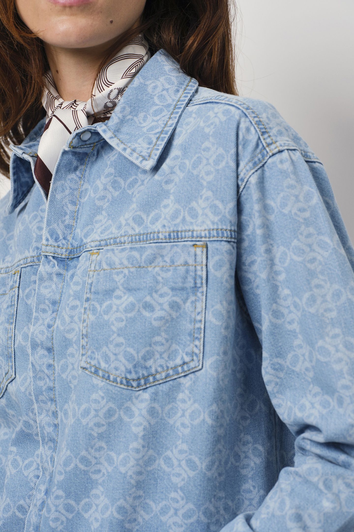 LONE MONOGRAM JEANS SHIRT SKYWASH BLUE 6