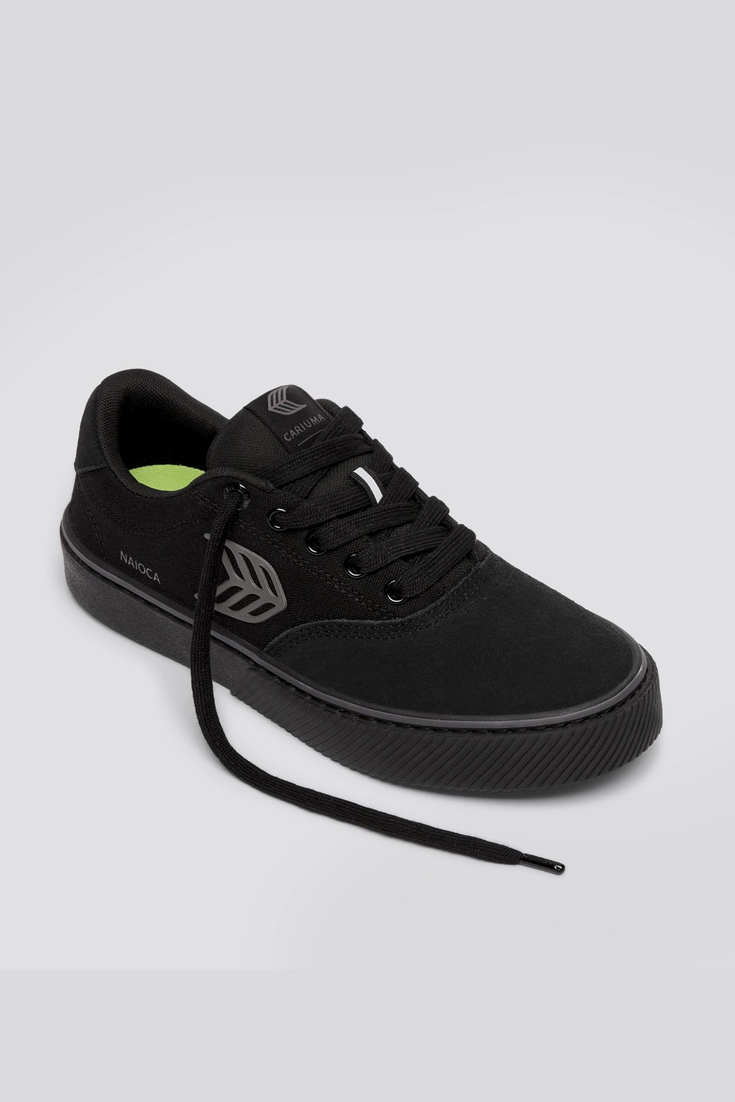 NAIOCA PRO SUEDE AND CANVAS STRIPE ALL BLACK 3