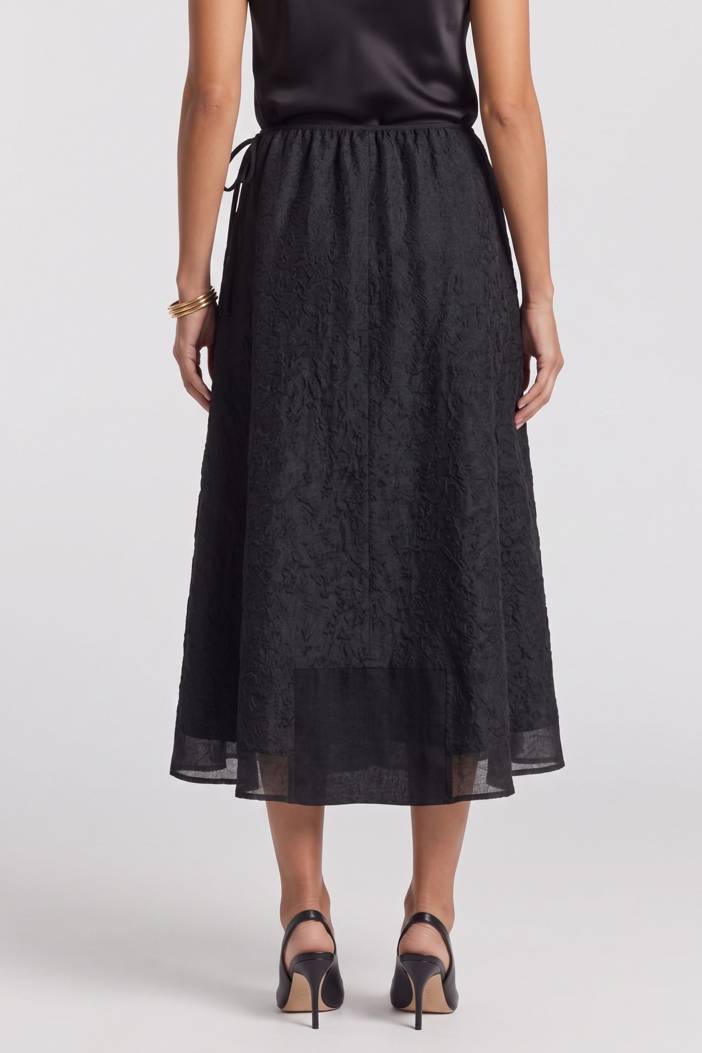TACI BROCADE SKIRT BLACK 2
