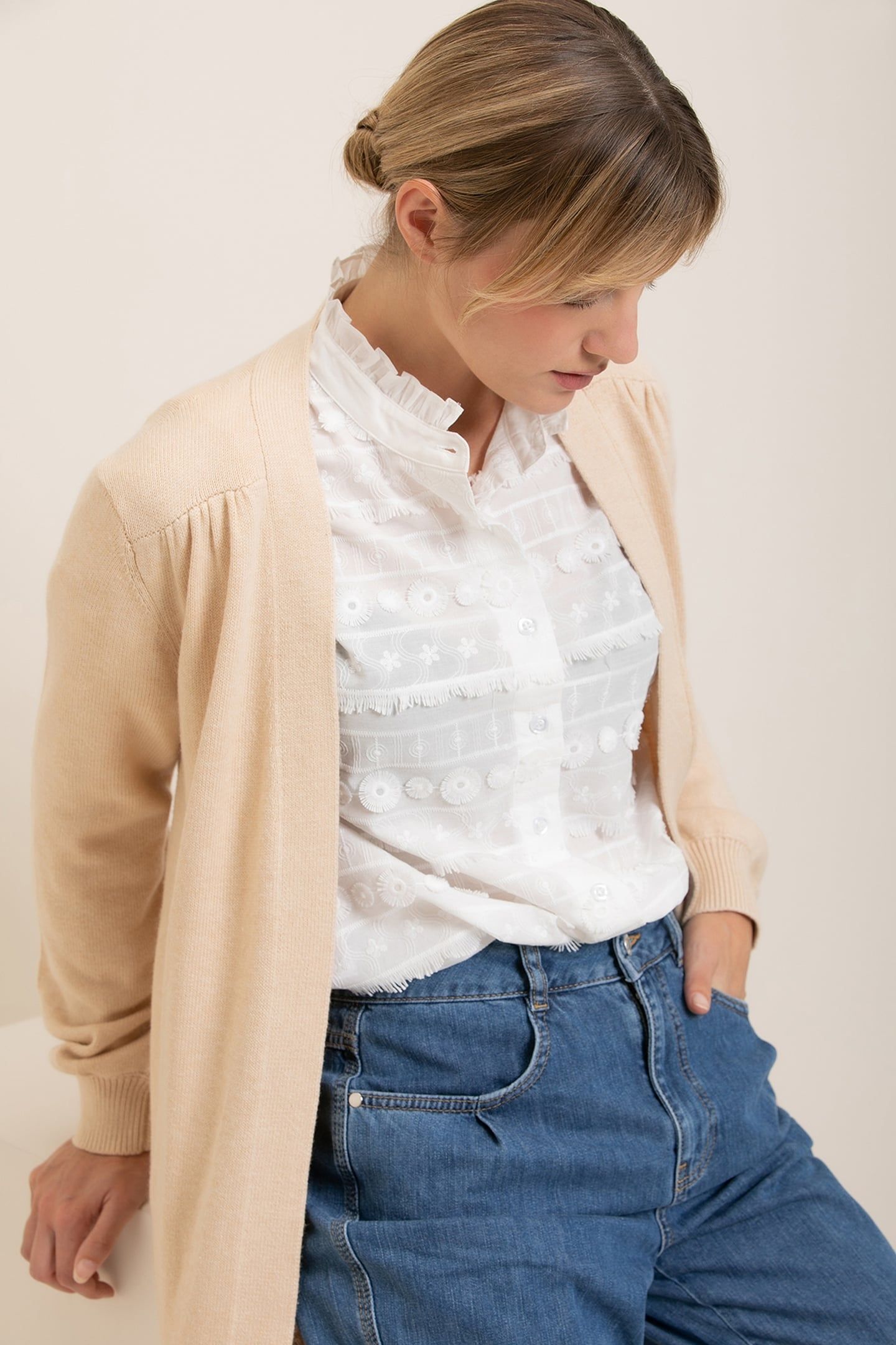 KAREN CARDIGAN SAND 1