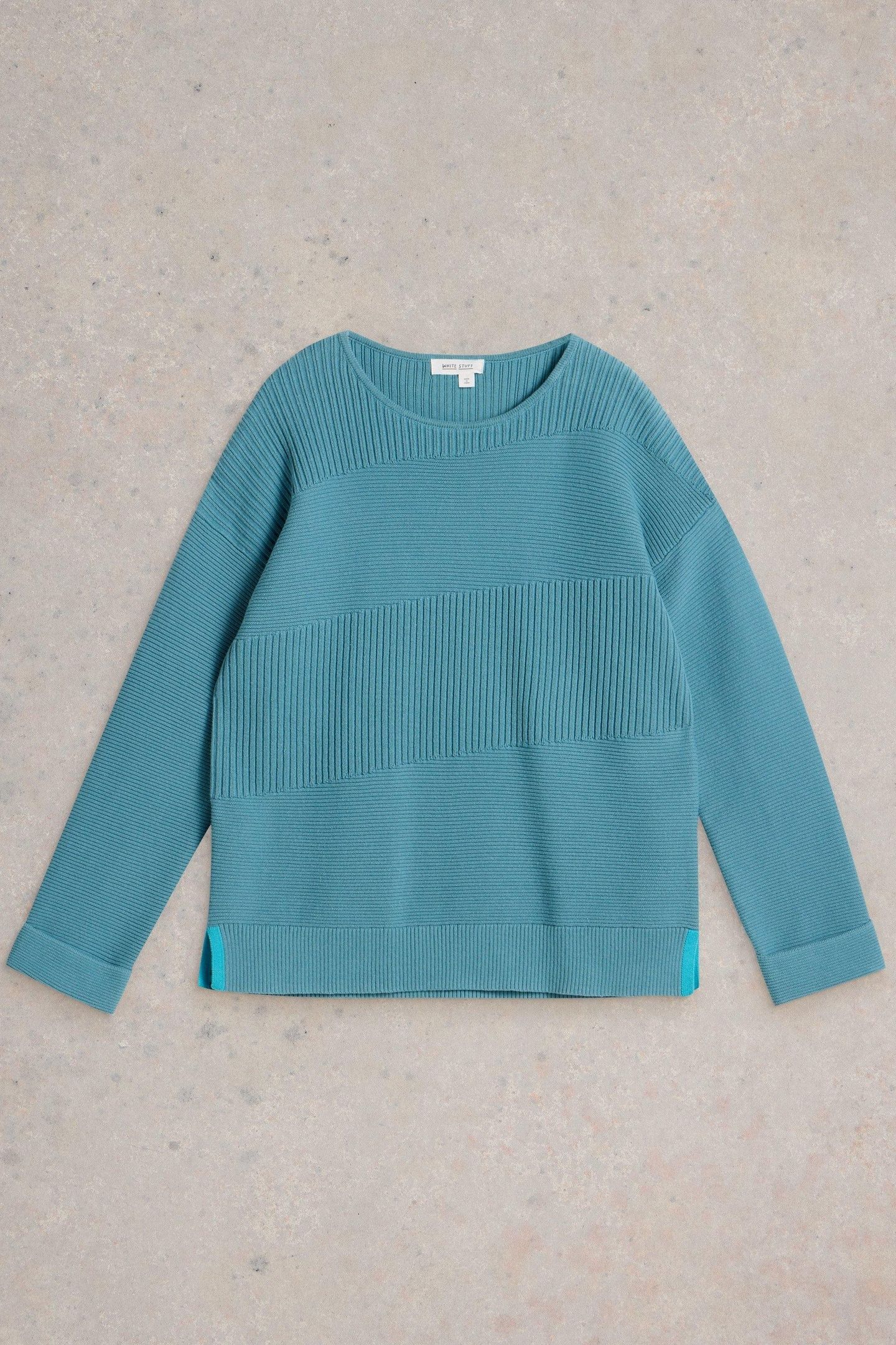JANA MIX STITCH JUMPER MID BLUE 4