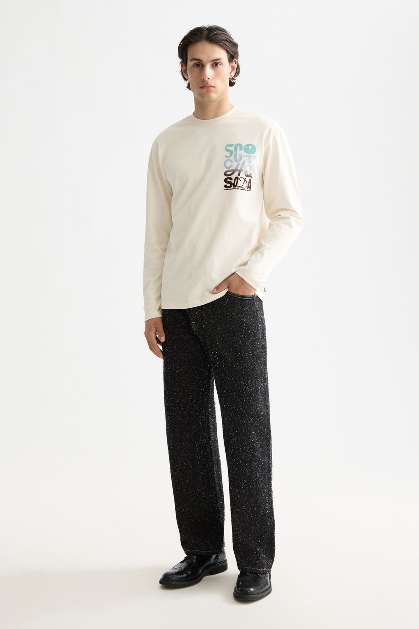 RELAXED FIT ARTWORK T-SHIRT LS EGGNOG 2