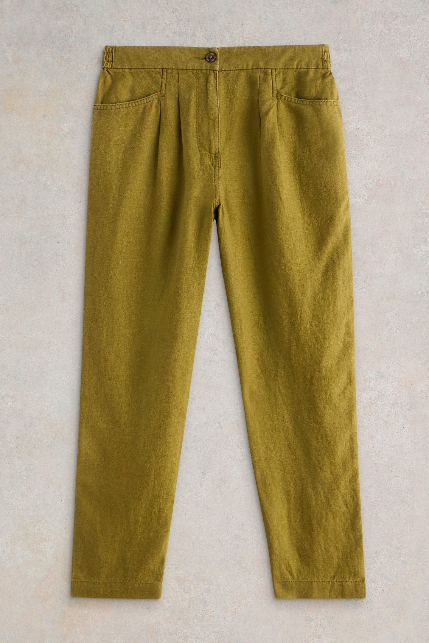 ROWENA LINEN TROUSER KHAKI GREEN 3
