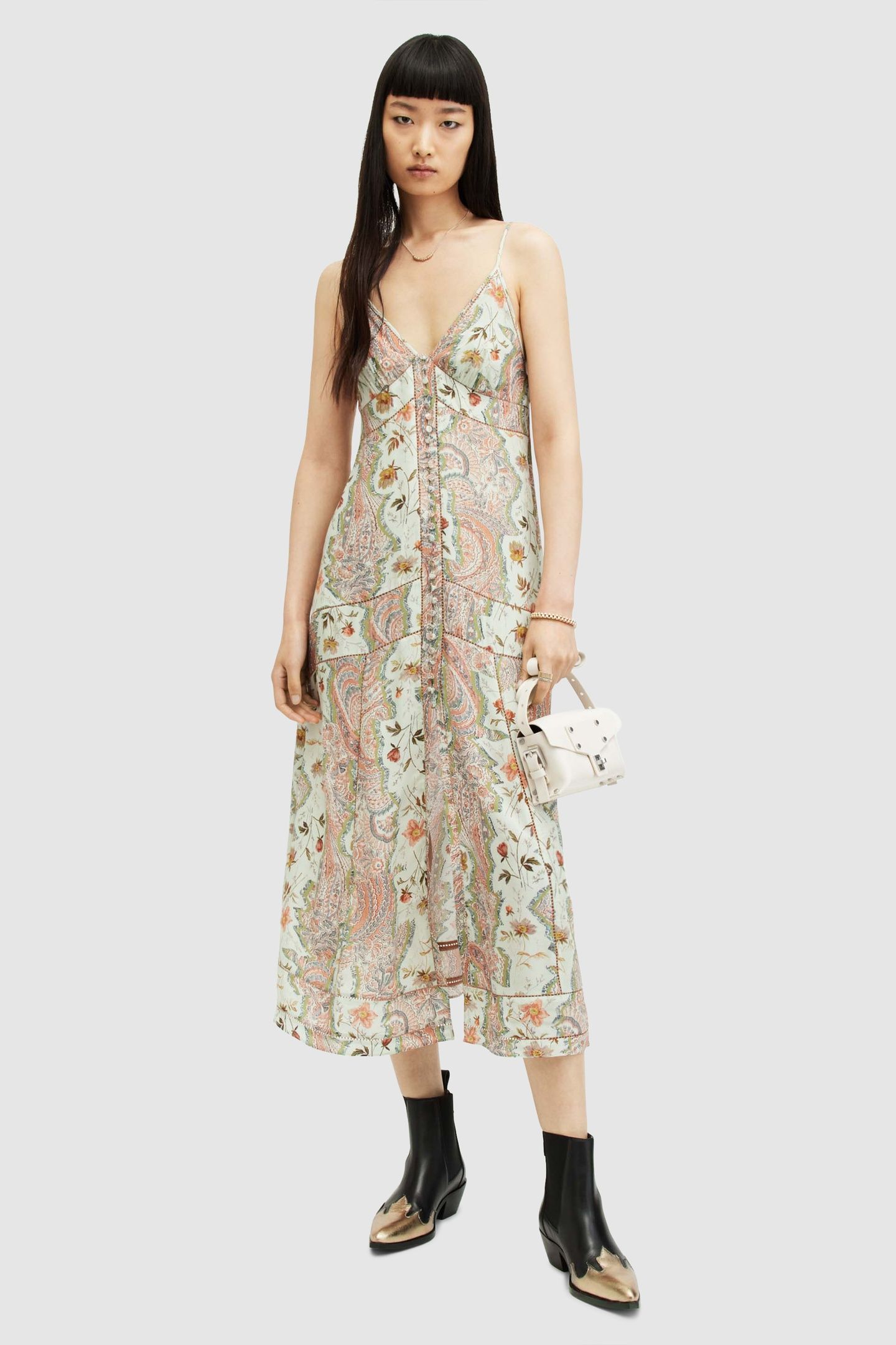 DAHLIA CASCADE DRESS SPRING GREEN 2