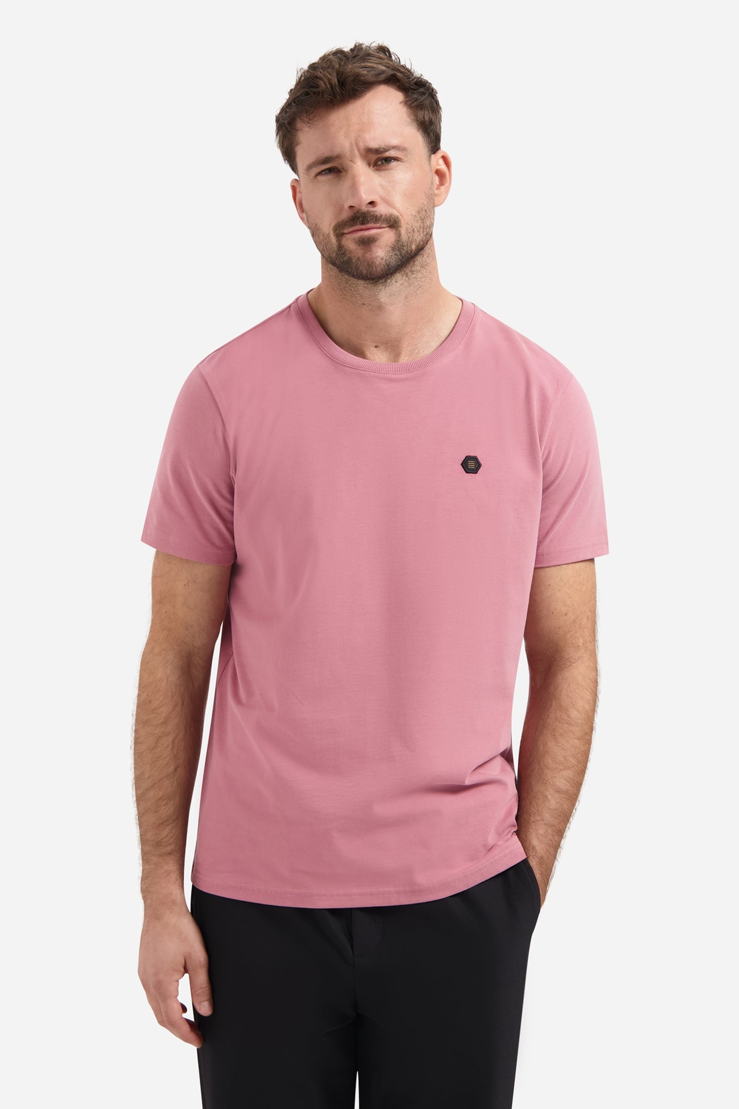 T-SHIRT CREWNECK PEACHED OLD PINK 1