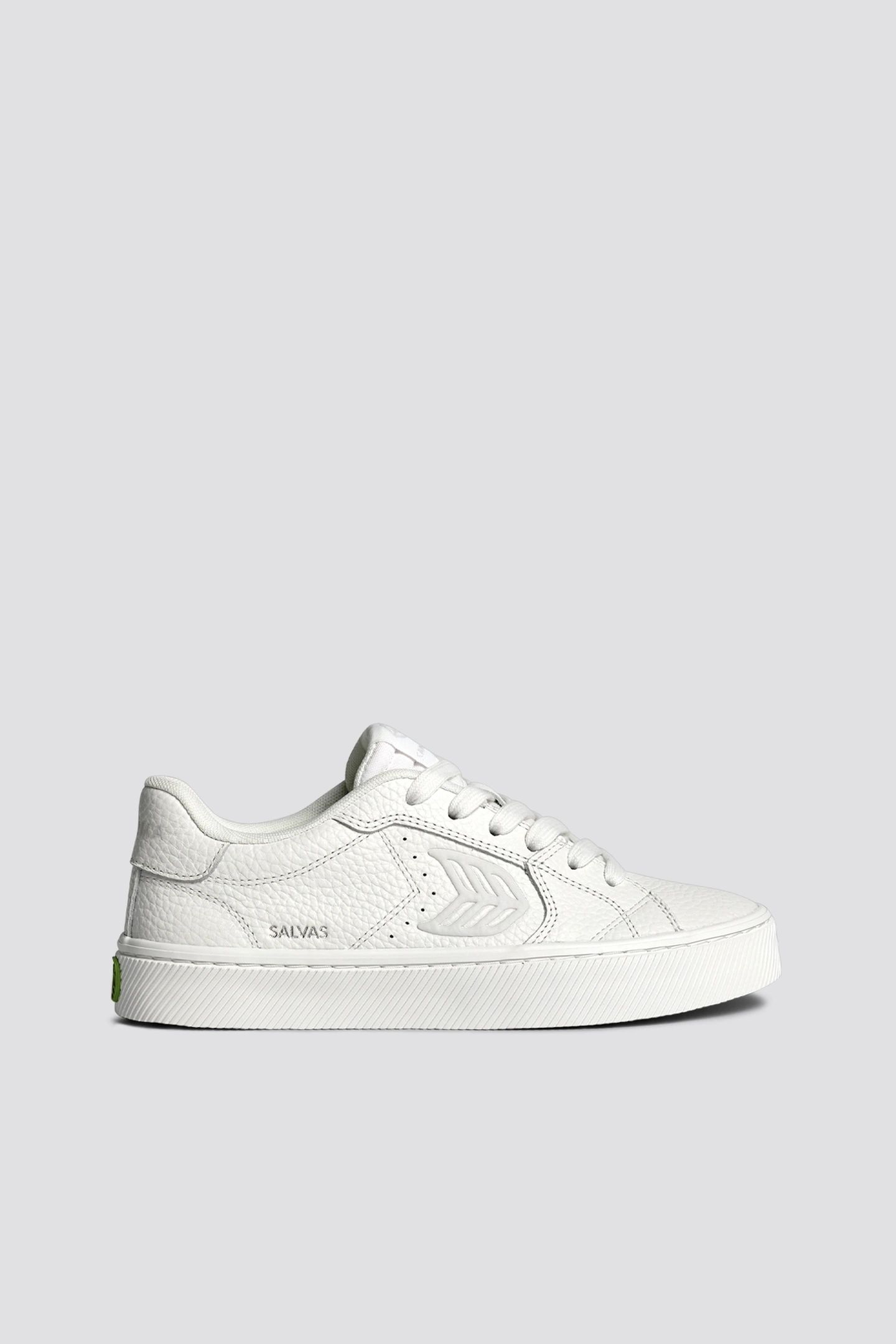 SALVAS PEBBLED LEATHER WHITE ICE LOGO 2