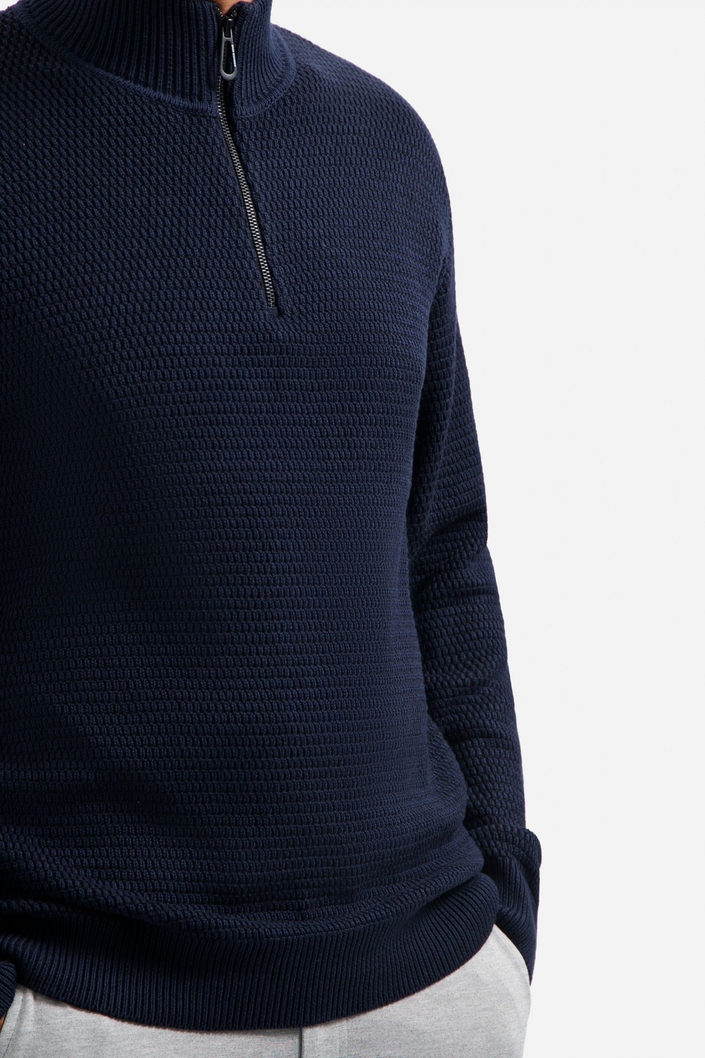 PULLOVER HALF ZIPPER 2 COLOURED MELANGE NIGHT 7