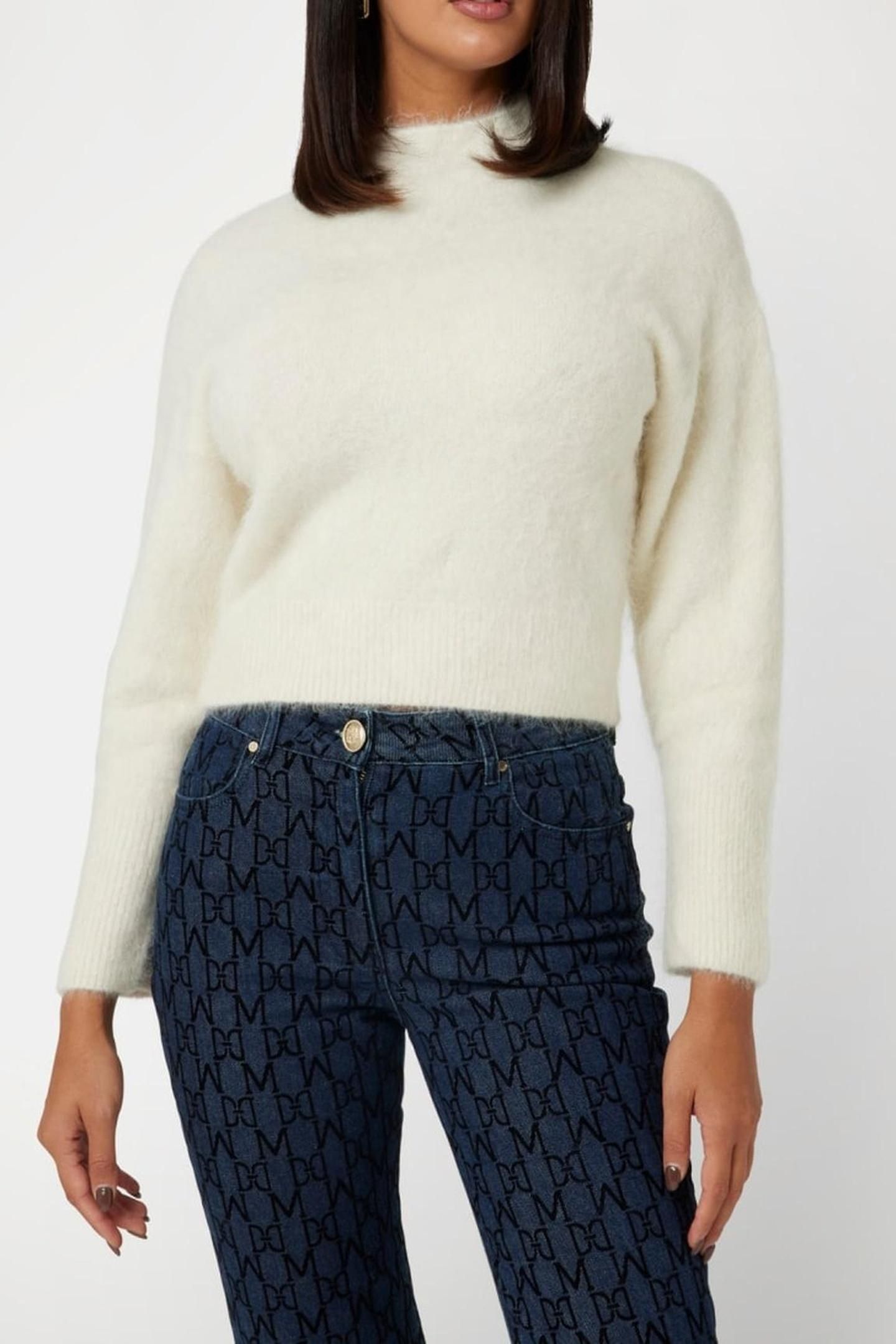 DENISE CROP SWEATER PALE PEARL MULTI 6