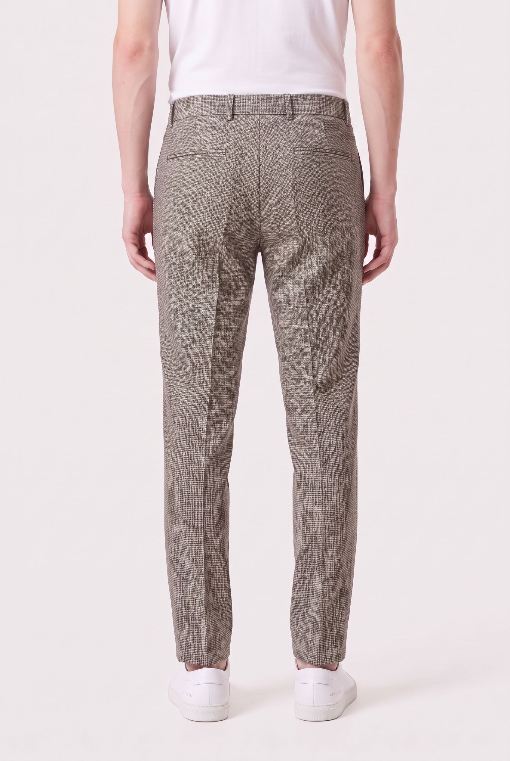 HOUNDSTOOTH SLIM SUIT PANTS BRILLIANT WHITE 2