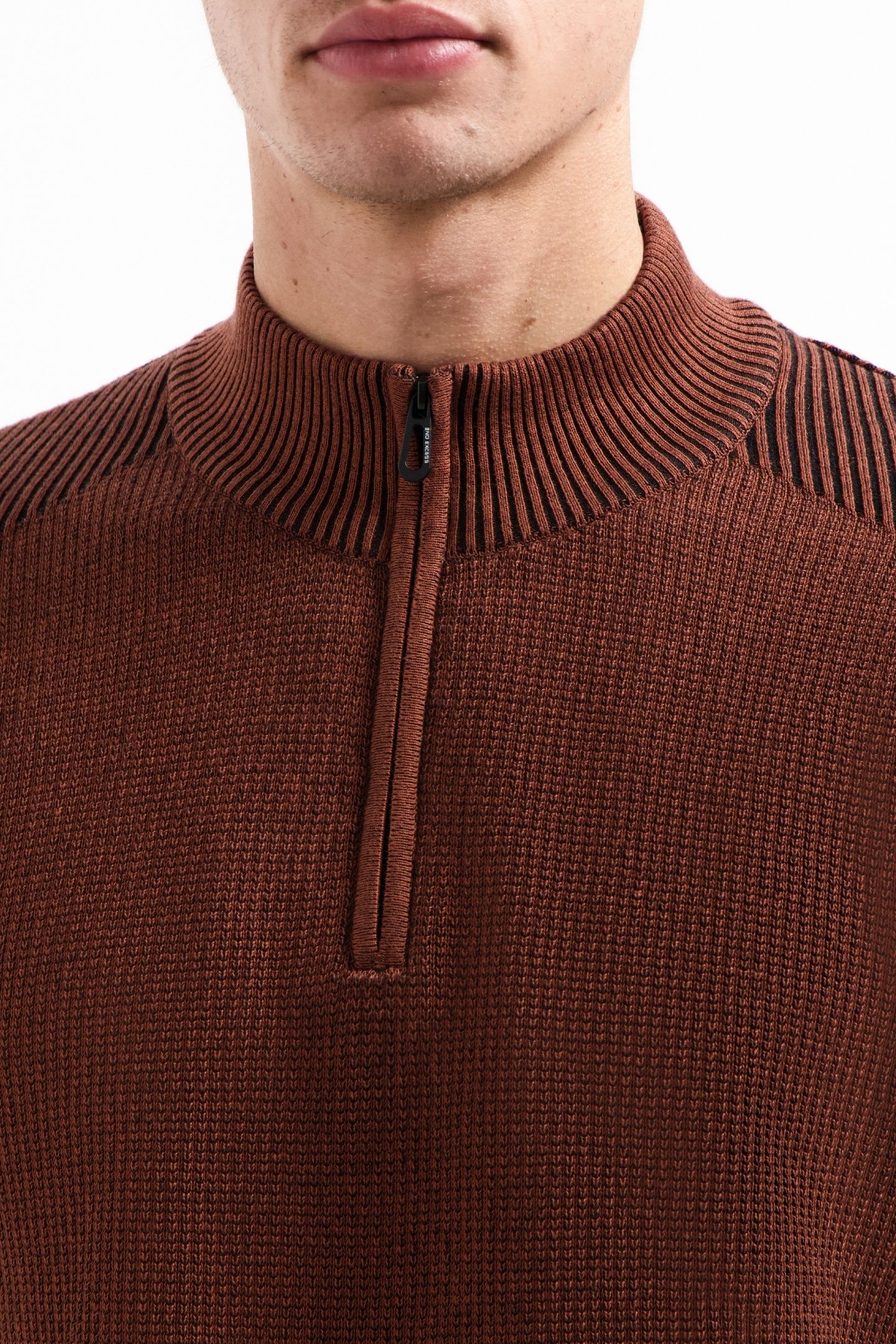 PULLOVER HALF ZIP PLATED STRUCTURE KNIT TERRA 6