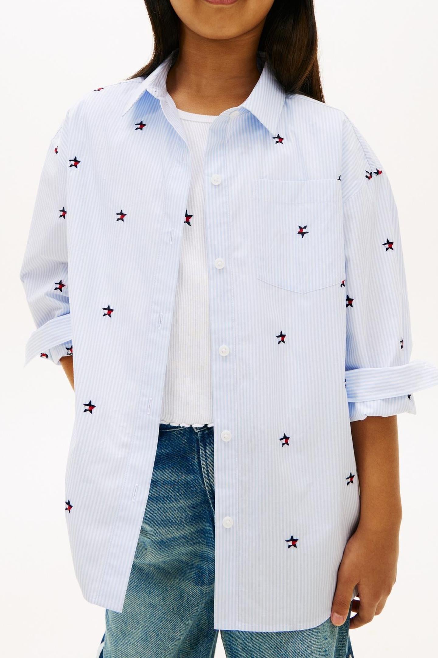 GIRLS STRIPED STAR SHIRT SWEET BLUE STRIPES 5