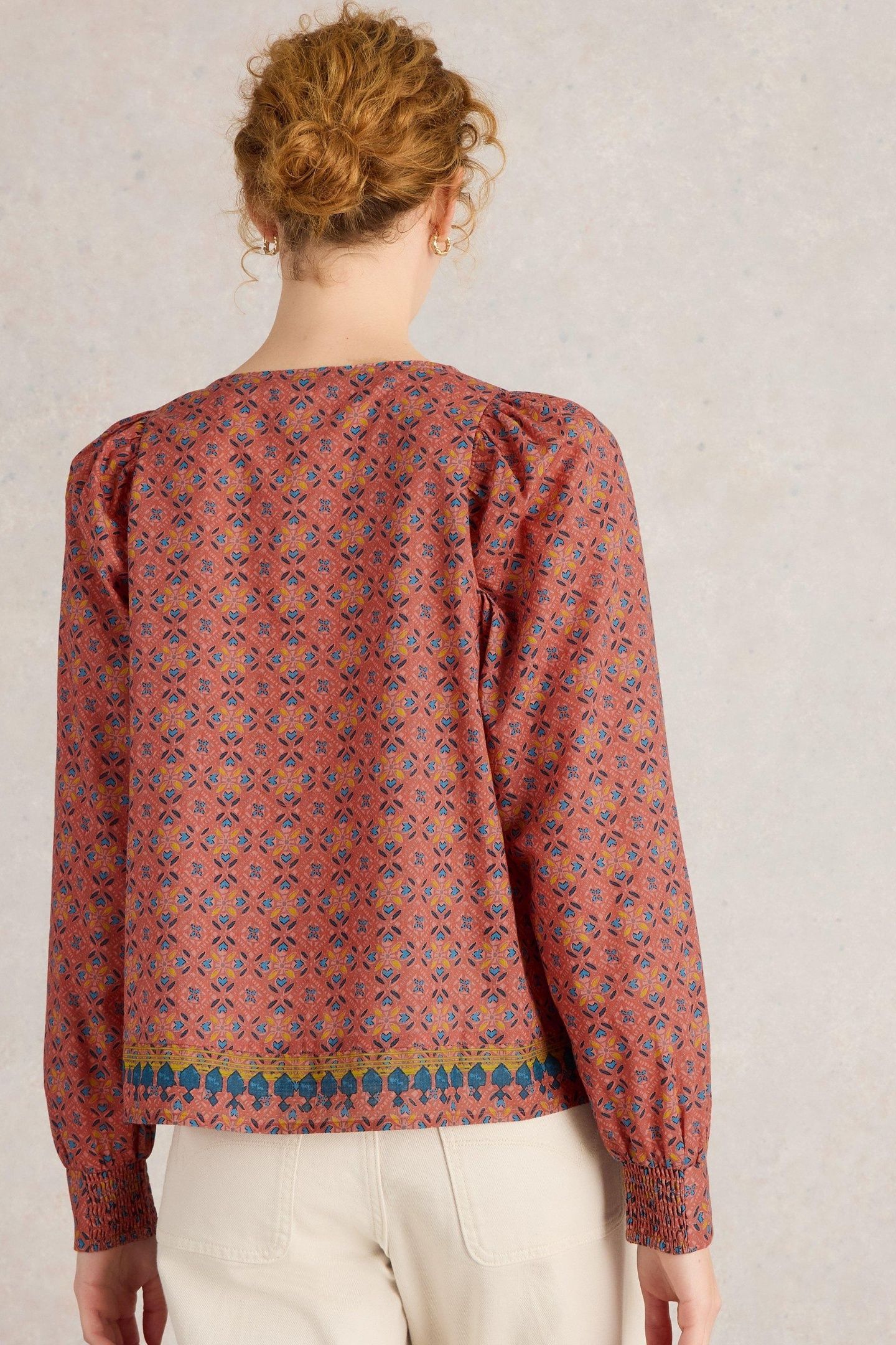 ABIGAIL EMBROIDERED TOP PINK MULTI 2