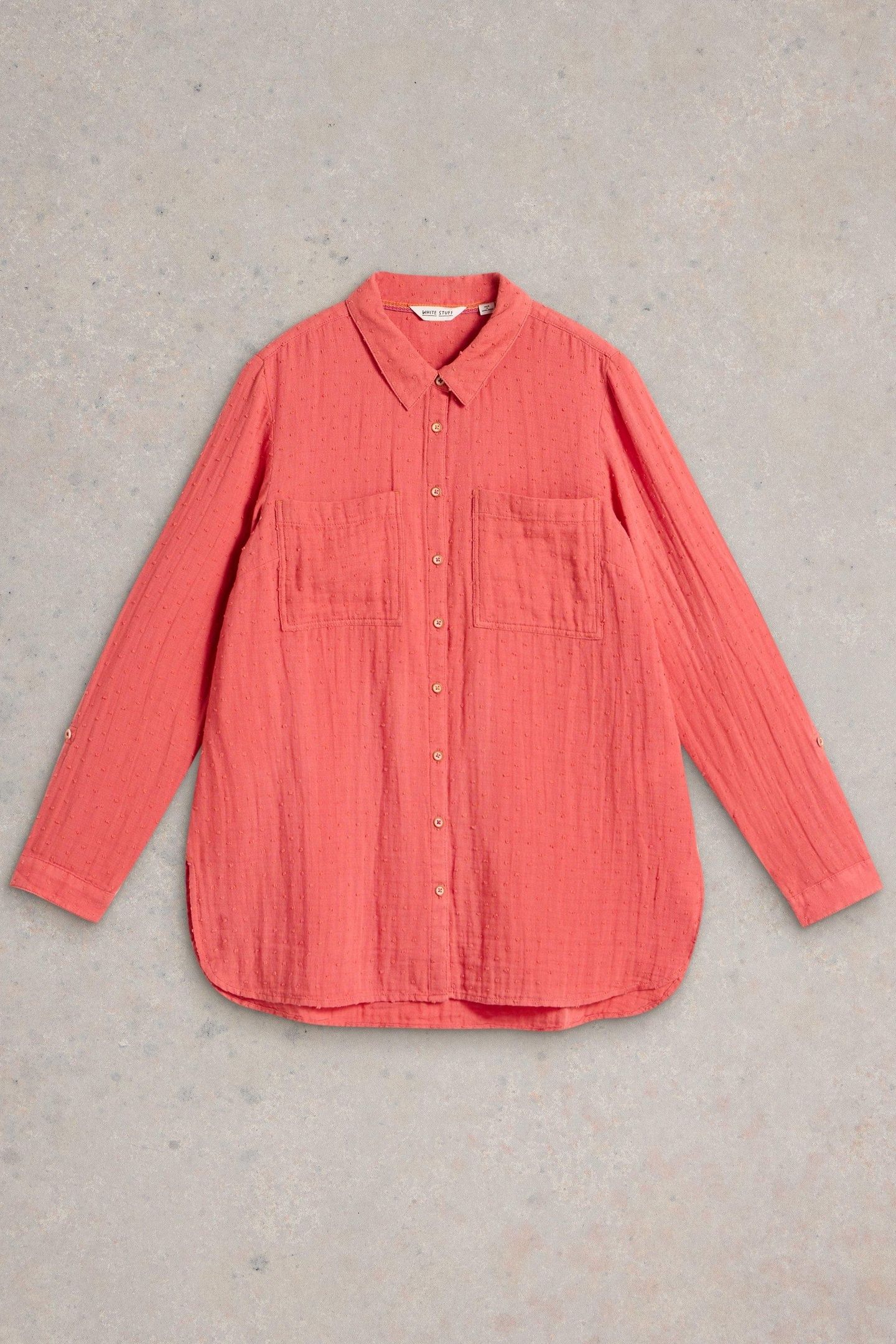 SOPHIE LONGLINE COTTON SHIRT MID PINK 4