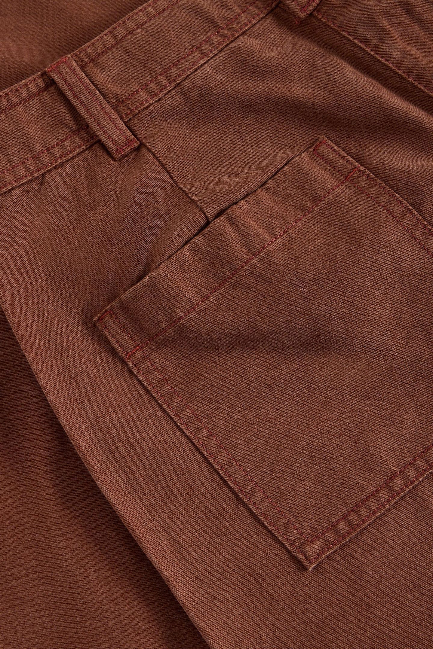 ROMY WIDE LEG CROPPED TROUSER DARK TAN 6