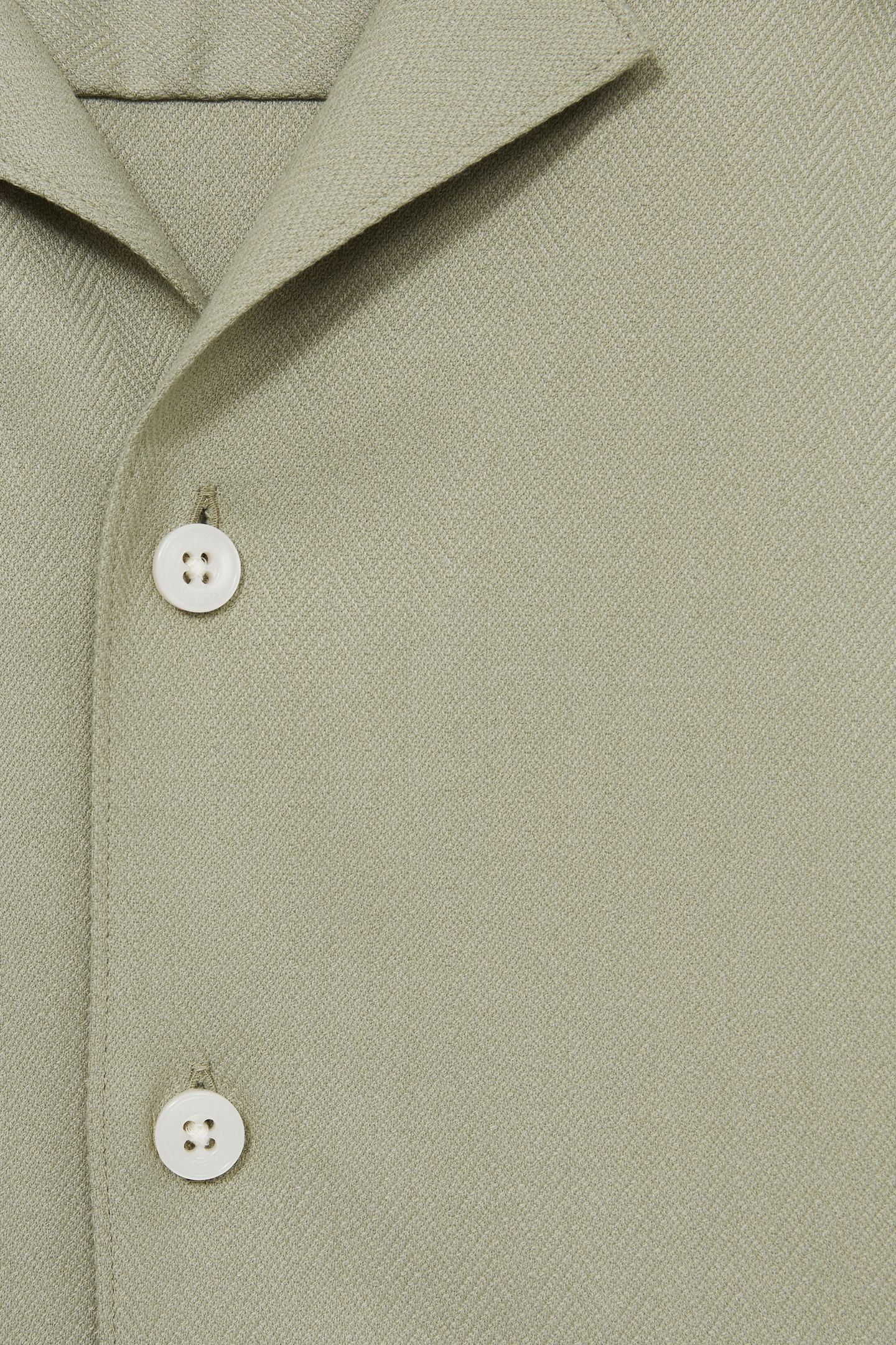 SS HERRINGBONE CUBAN SHIRT SAGE GREEN 5