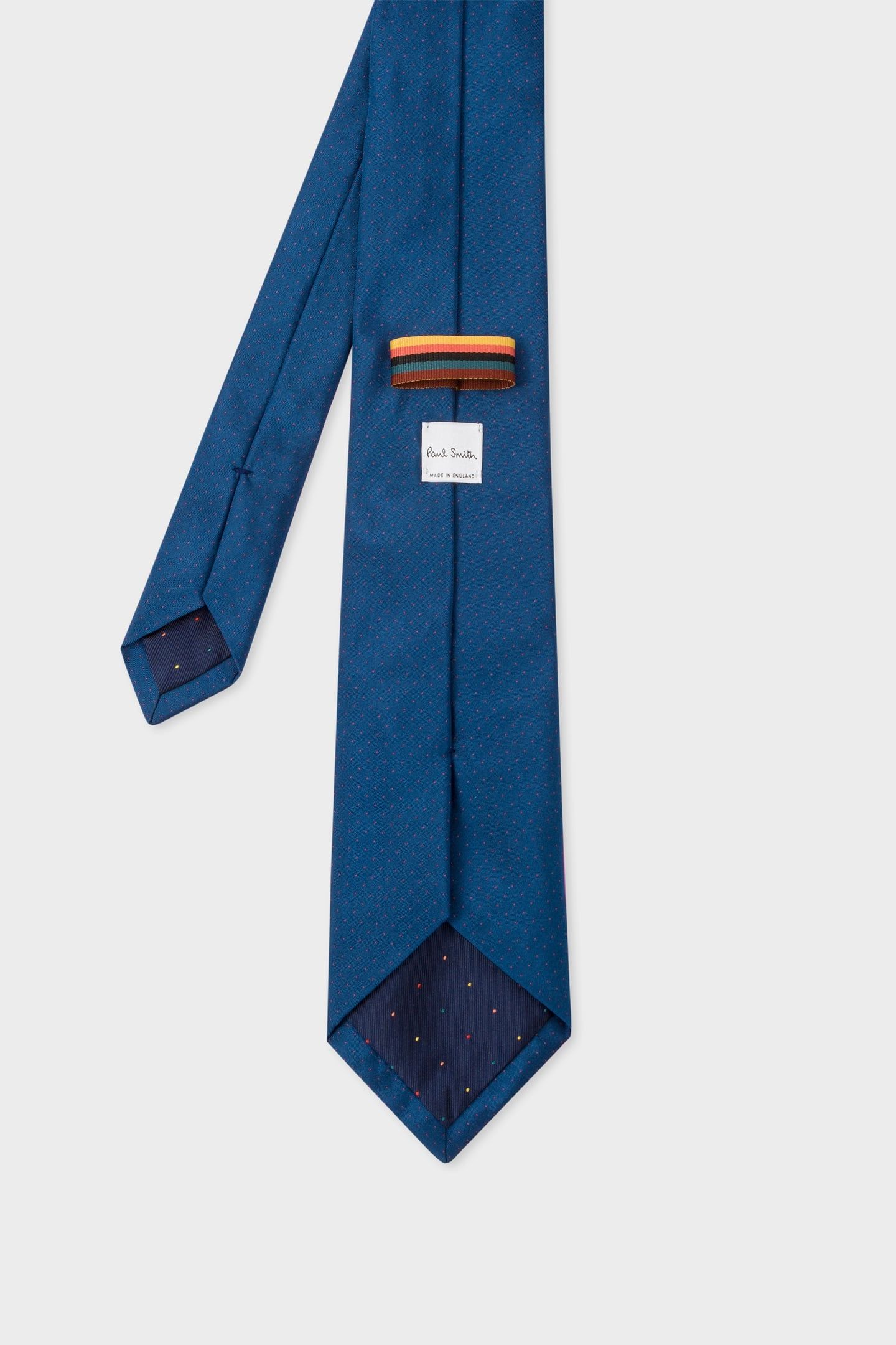 MEN TIE 8CM WIDE PIN DOT NAVY 2