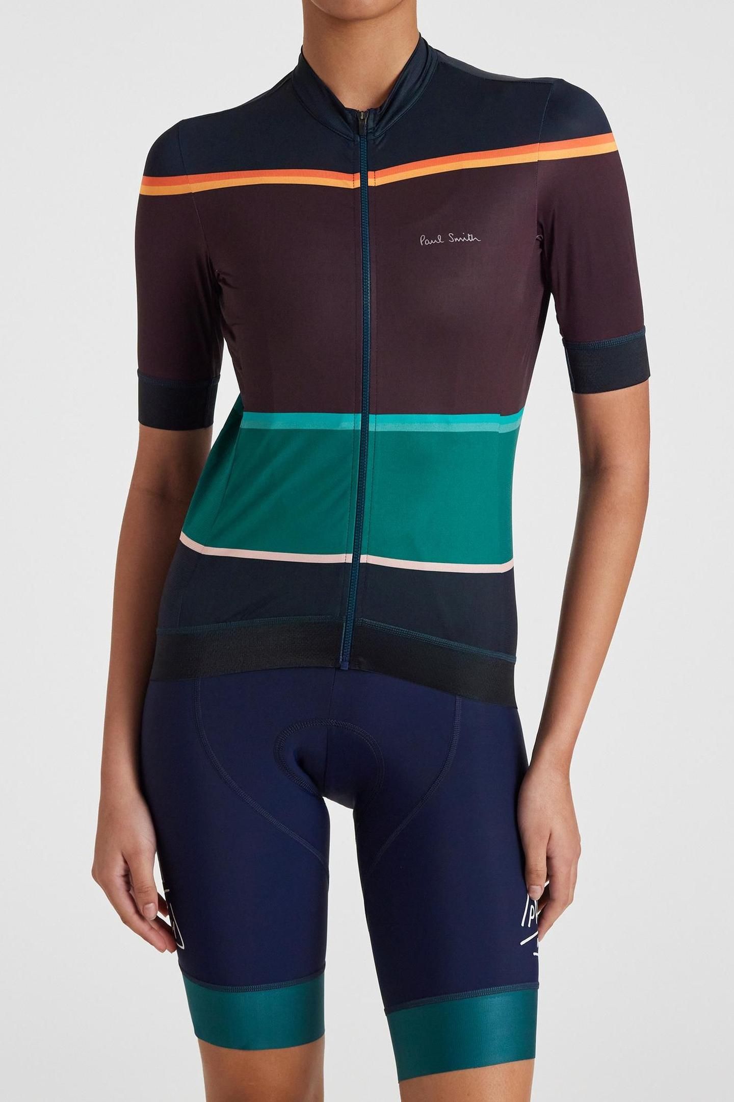 WOMENS CYCLE JERSEY S/S BOLD STRIPE VERY DARK NAVY 4