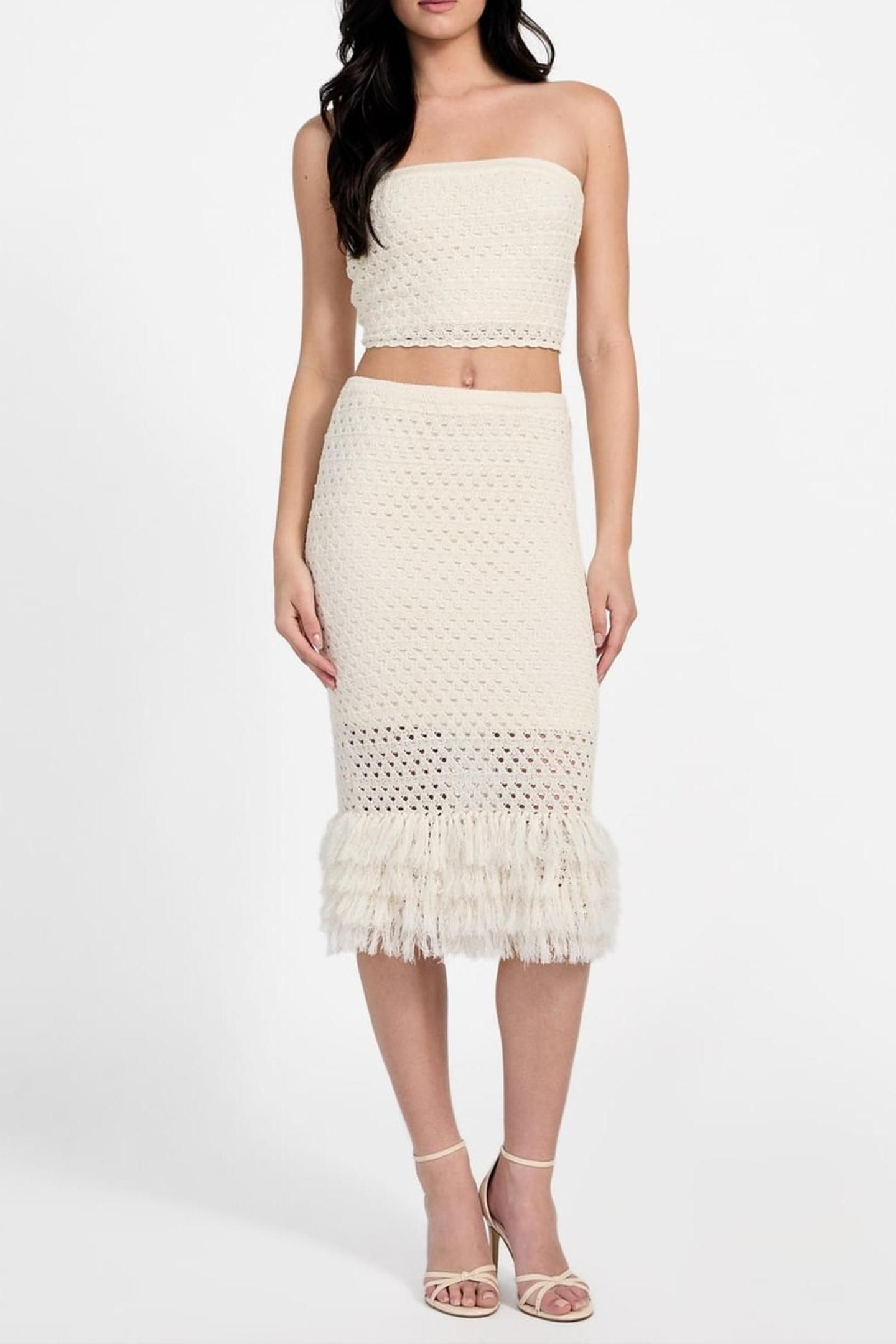 LUCA FRINGED HEM MID DOVE WHITE 3