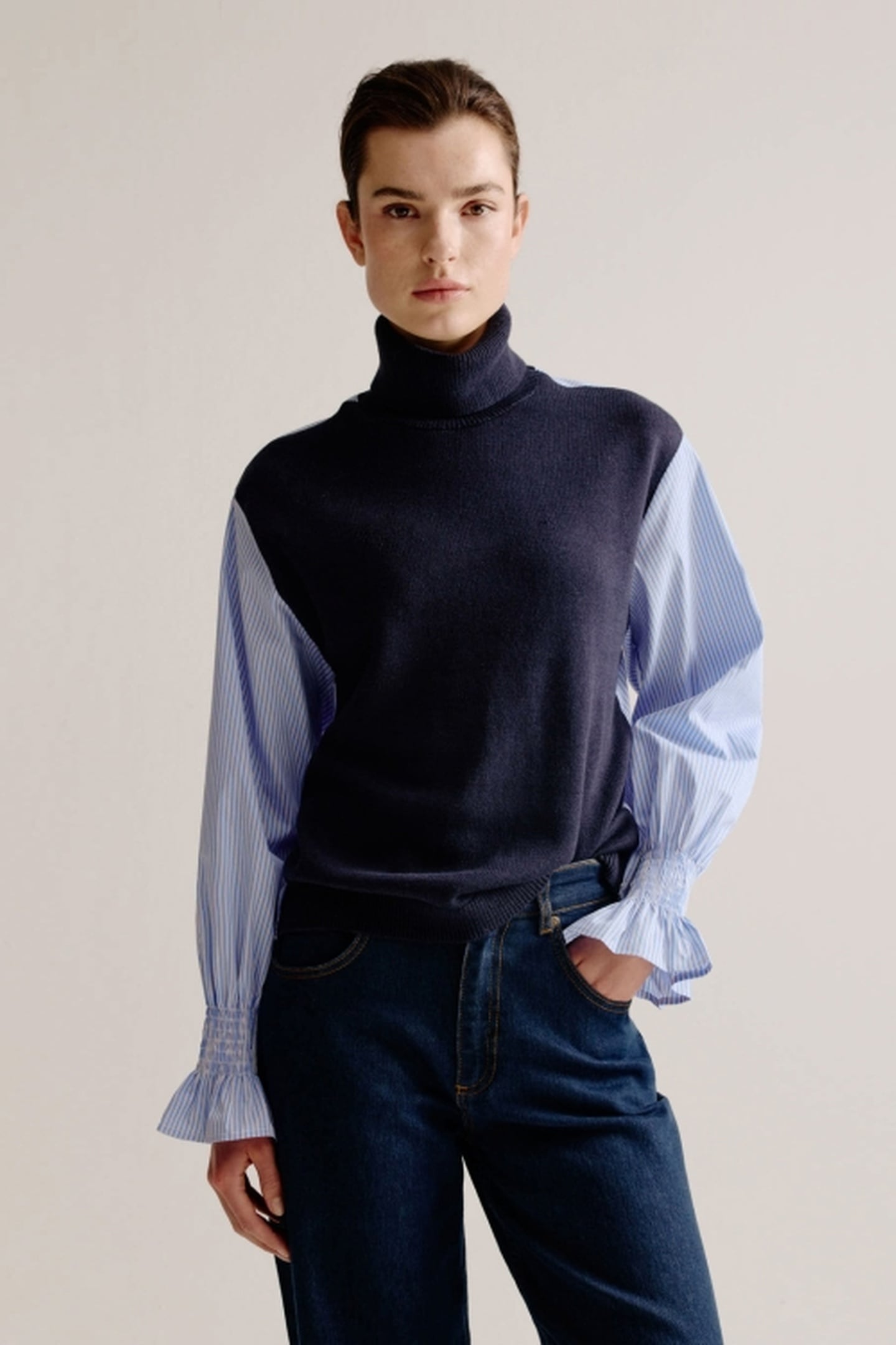 LEO SWEATER LIGHT BLUE STRIPE 1