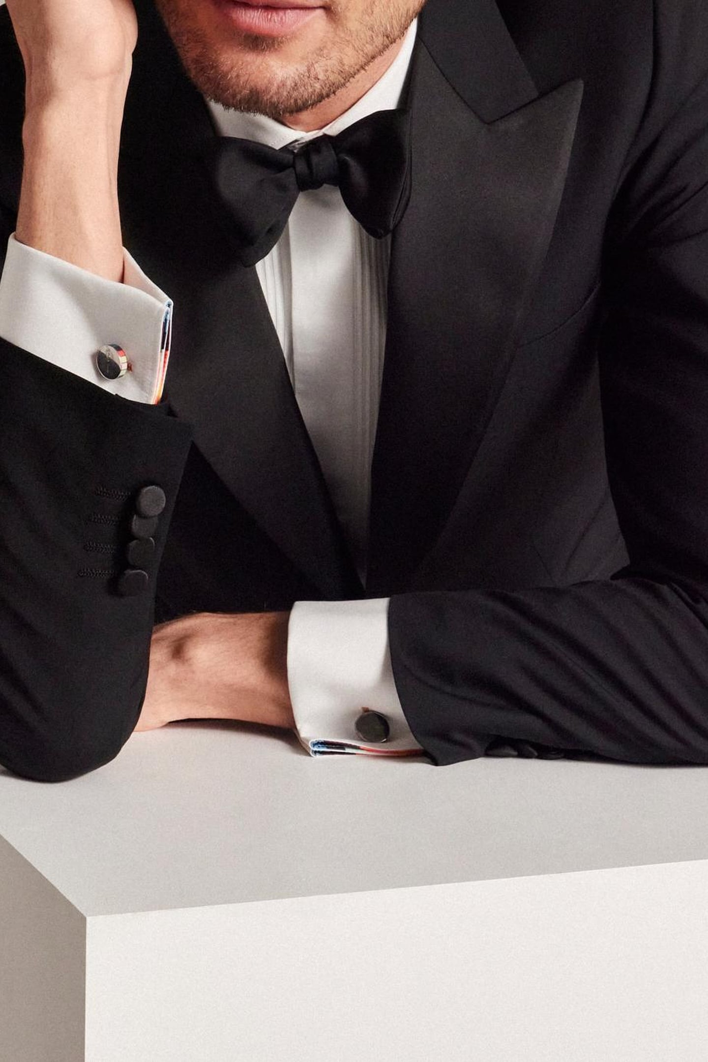 MEN BOWTIE PLAIN SILK BLACK 5
