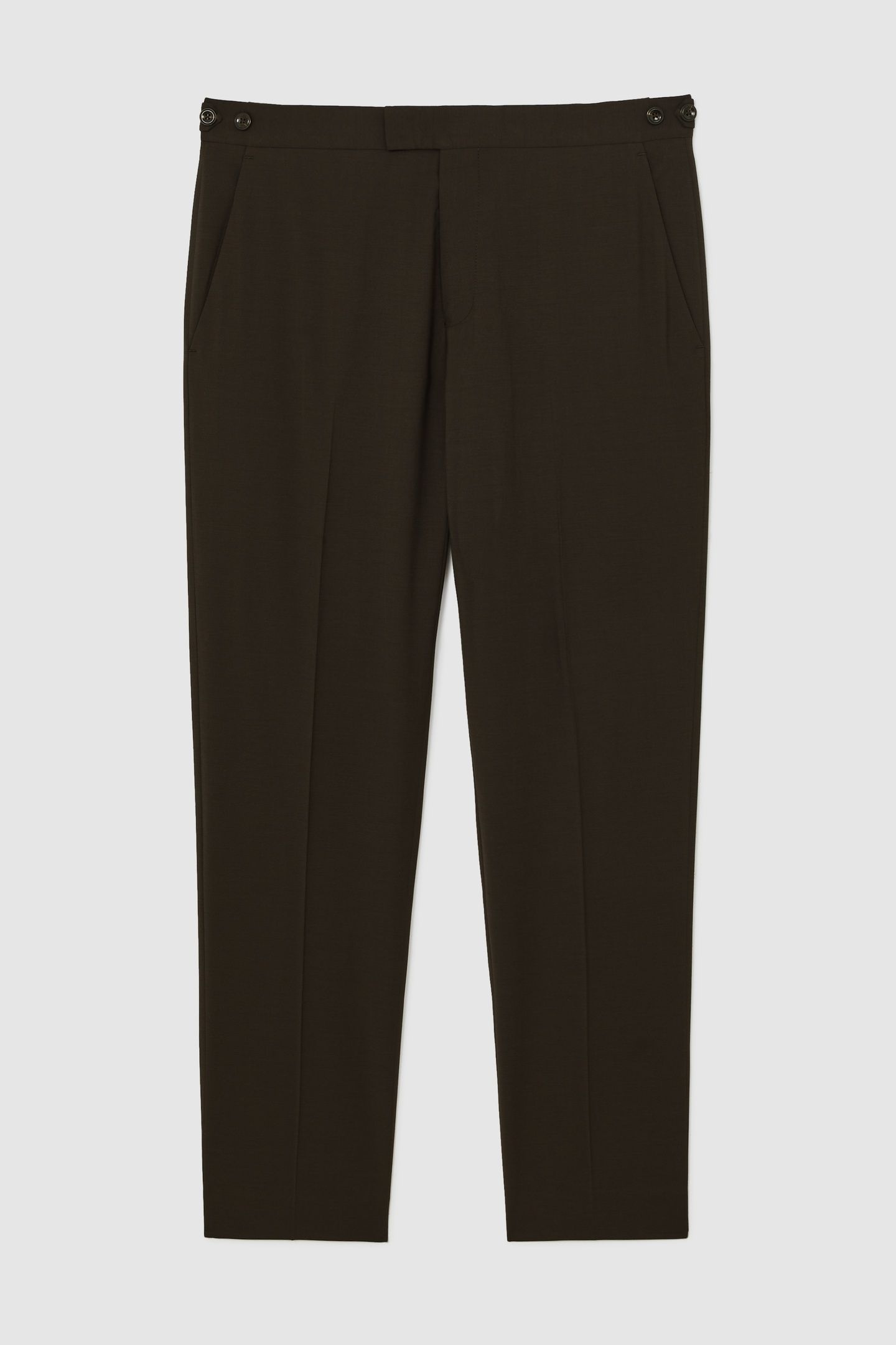 PLAIN WOOL MIXER TROUSER CHOCOLATE BROWN 4