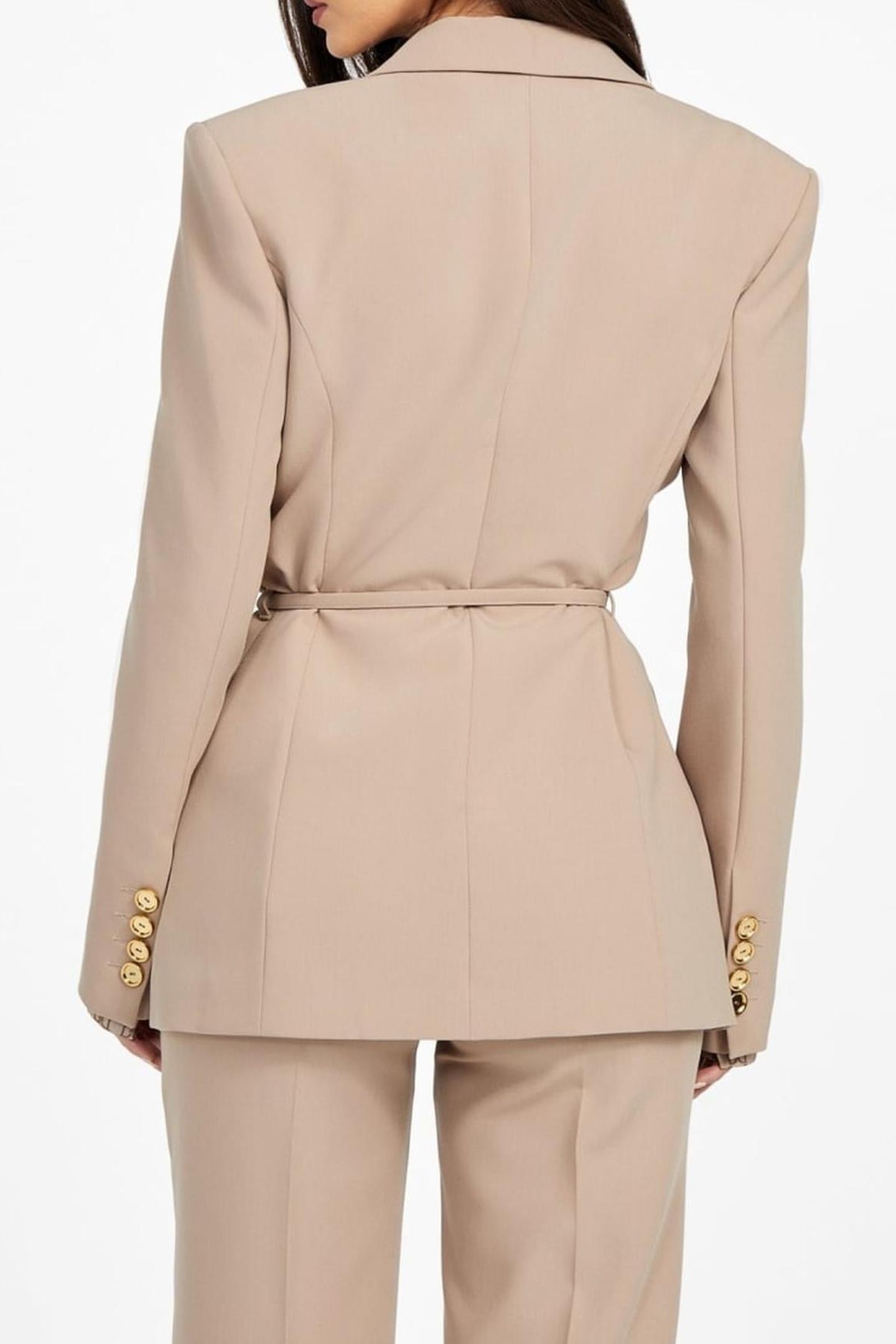 DALIA SNGL BRST BELT SILK TAUPE 6
