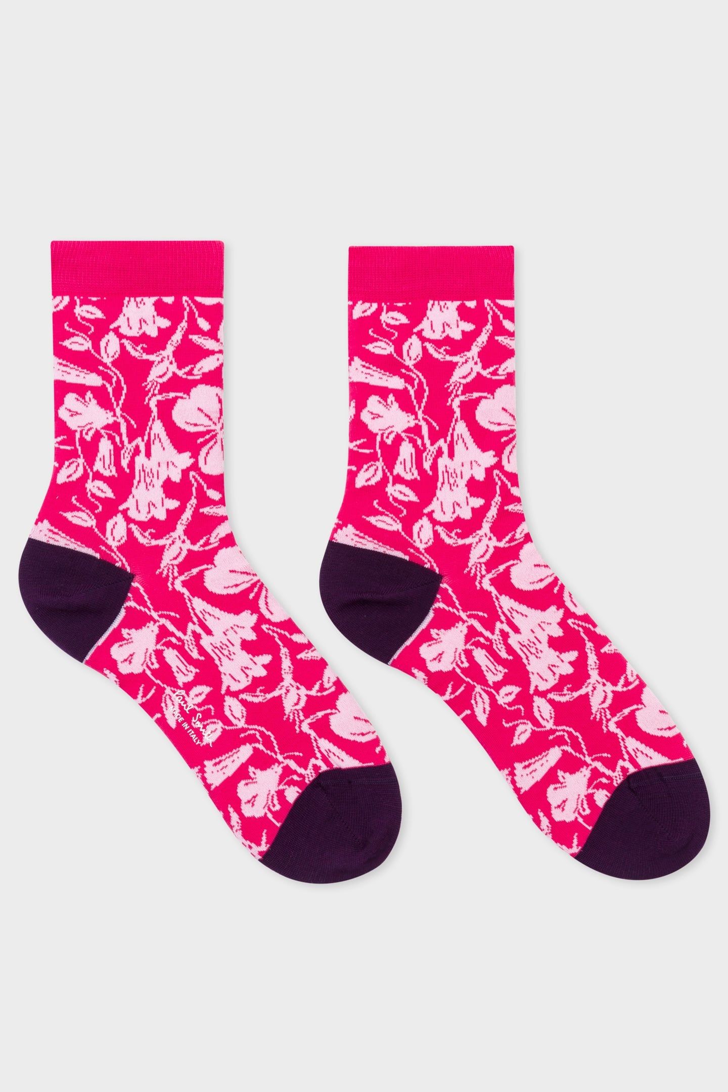 WOMEN SOCK FLOWER FUCHSIA 1