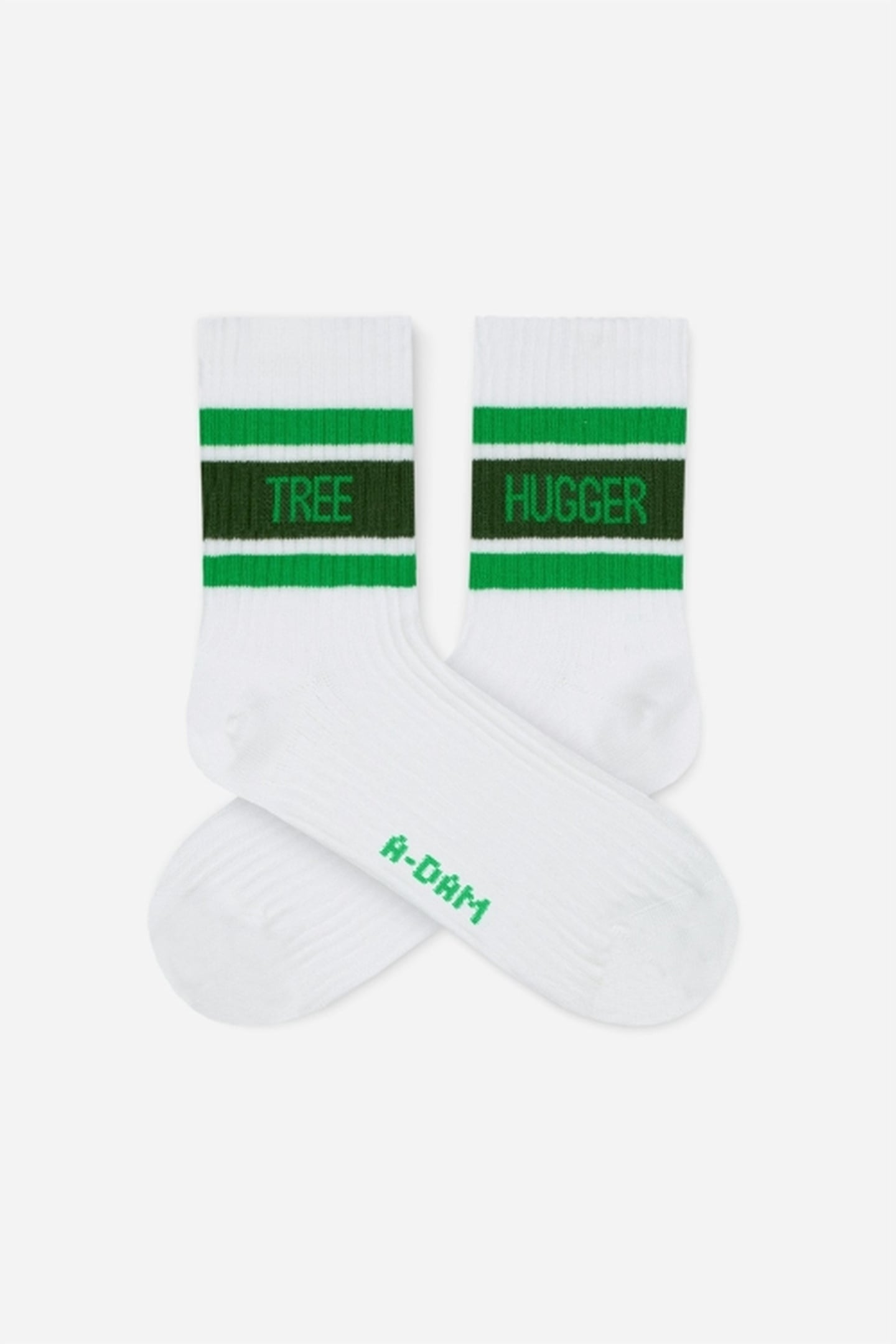 A-DAM 3-PACK QUARTER CREW SOCKS TREEHUGGER WHITE WHITE 3