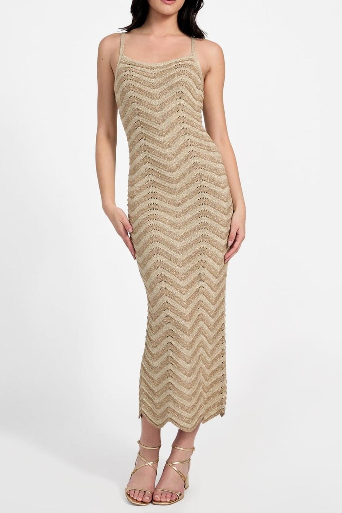 SL VERA CHEVRON LACE NATURAL/GOLD MULTI S 2