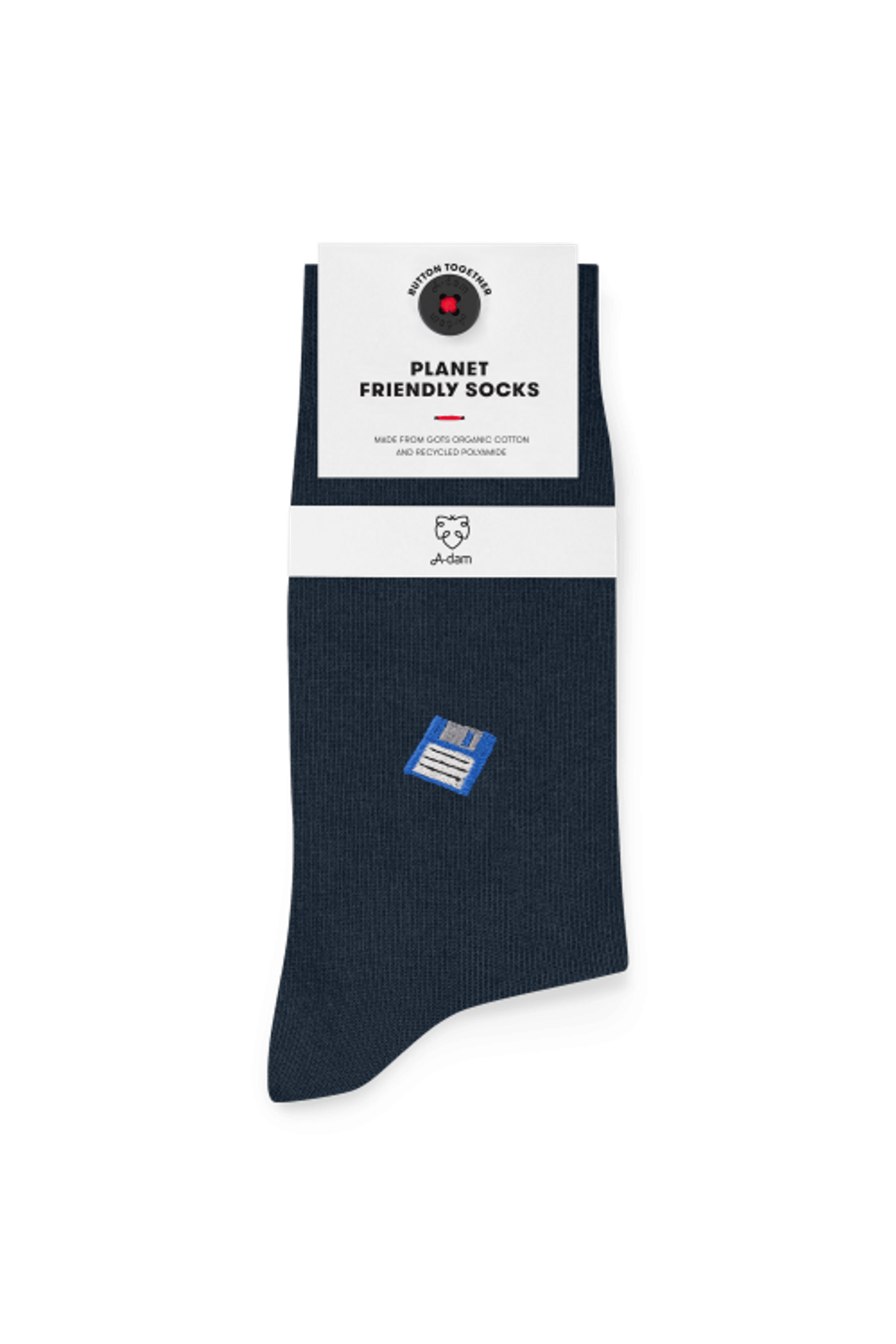 A-DAM 3-PACK CASUAL SOCKS NAVY FLOPPYDISK NAVY 3