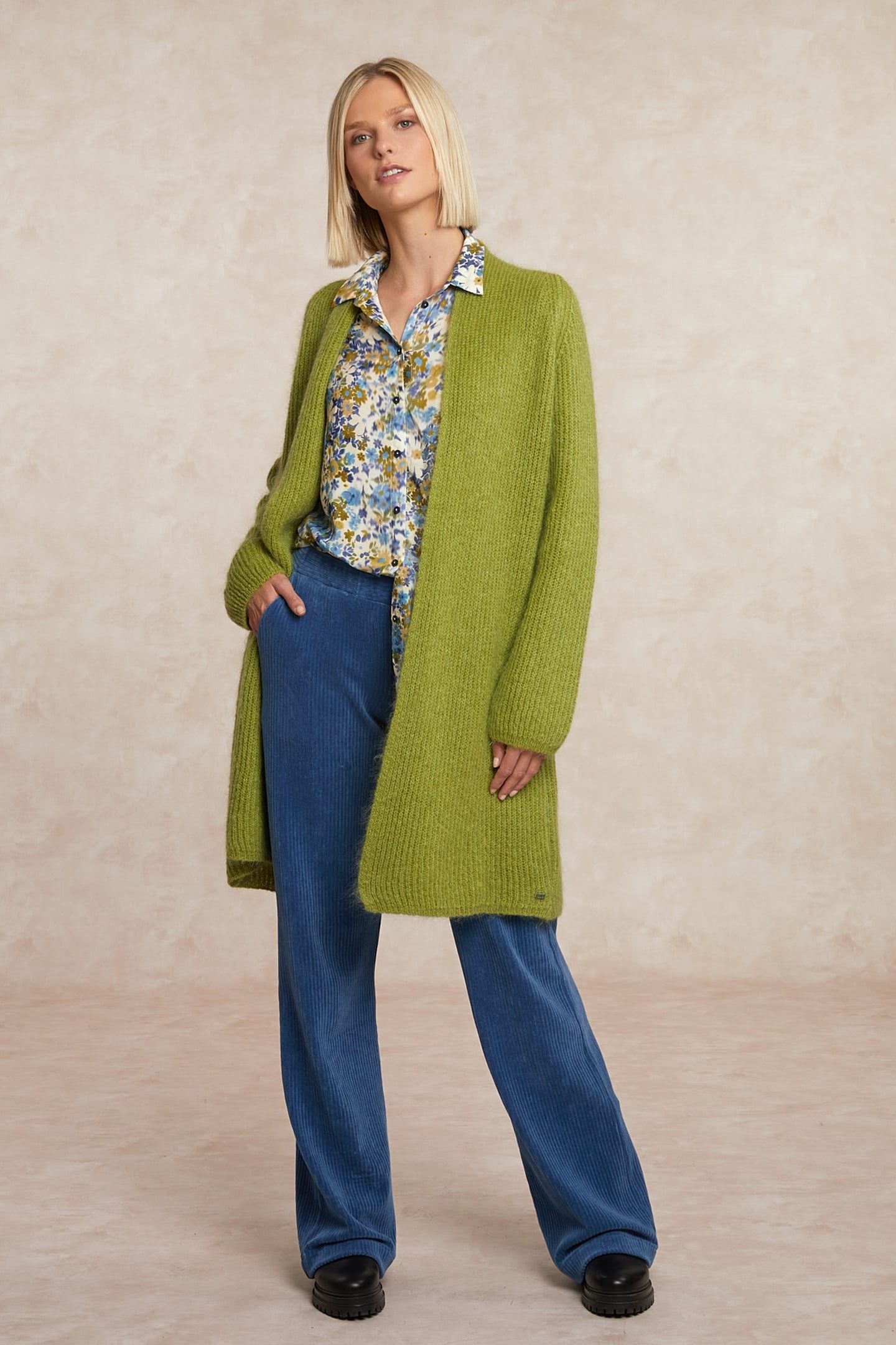 LONG CARDIGAN LONG SLEEVES OLIVE GREEN 3