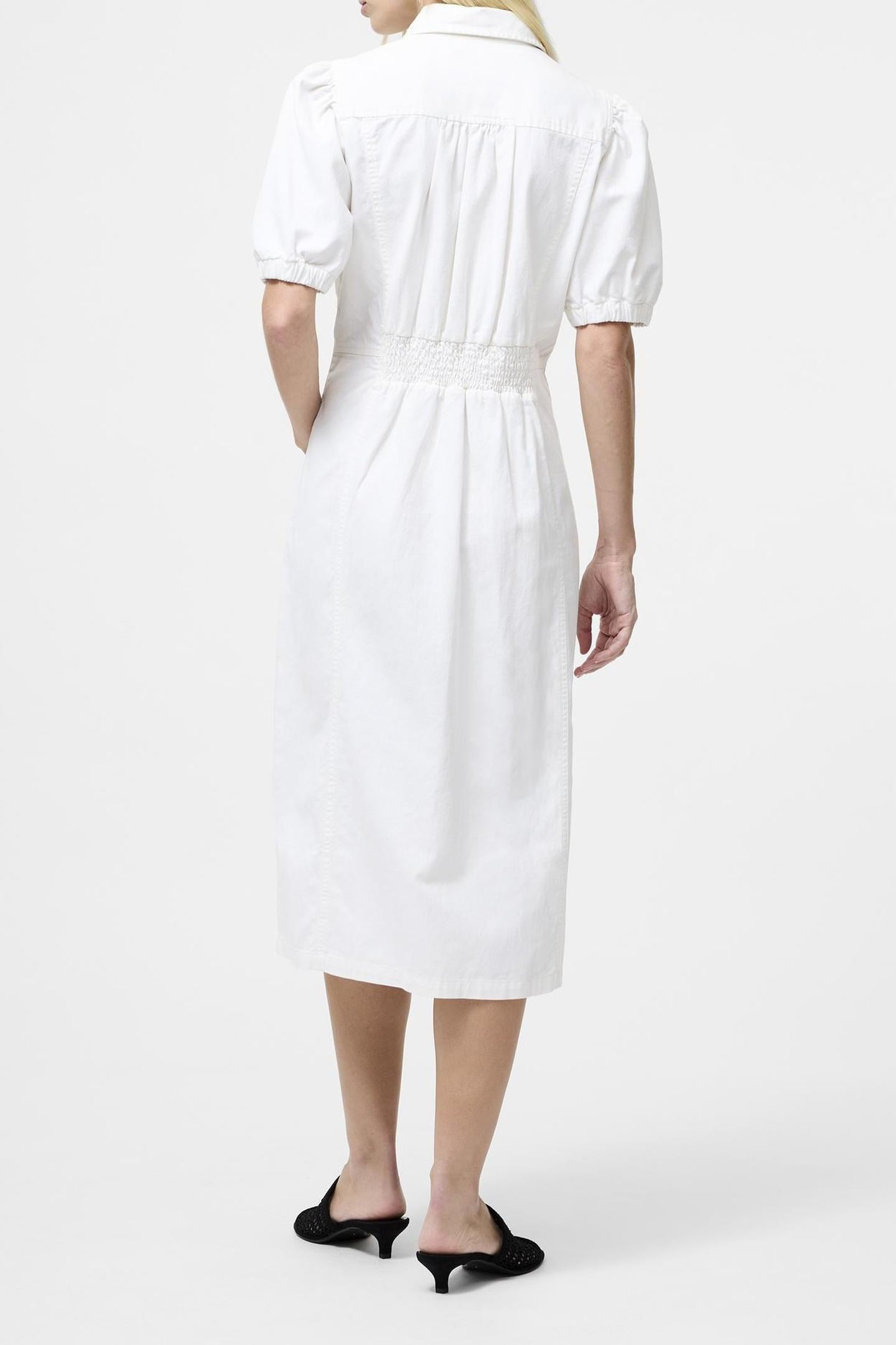 CHAMBRAY BUTTON THROUGH DRESS ECRU 2