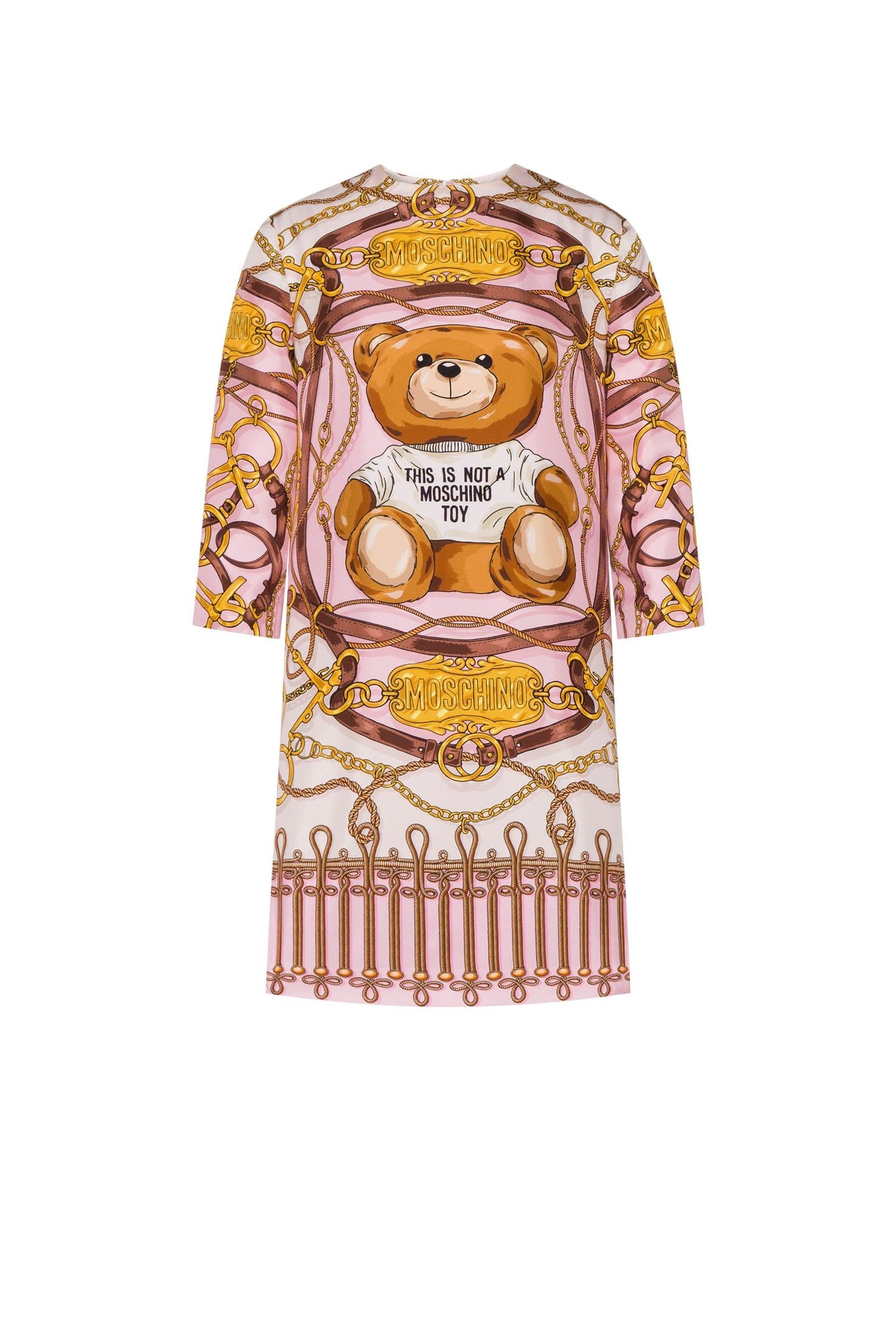 MILITARY TEDDY SCARF SILK DRESS PINK 3