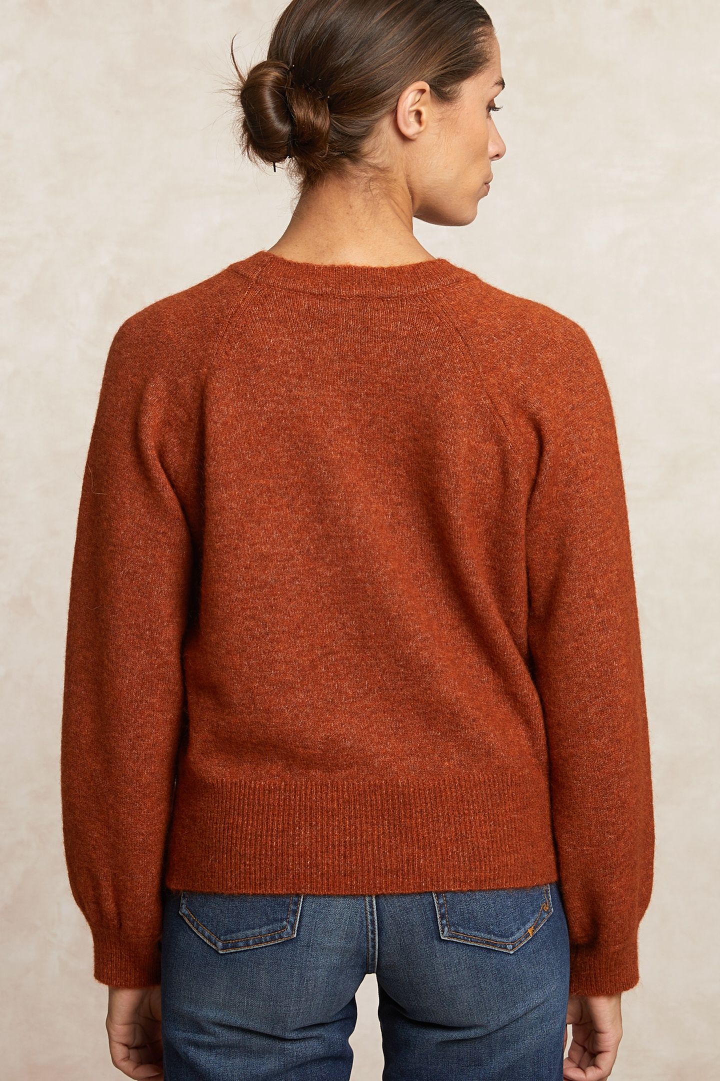 UNI CREW NECK SWEATER ORANGE 2