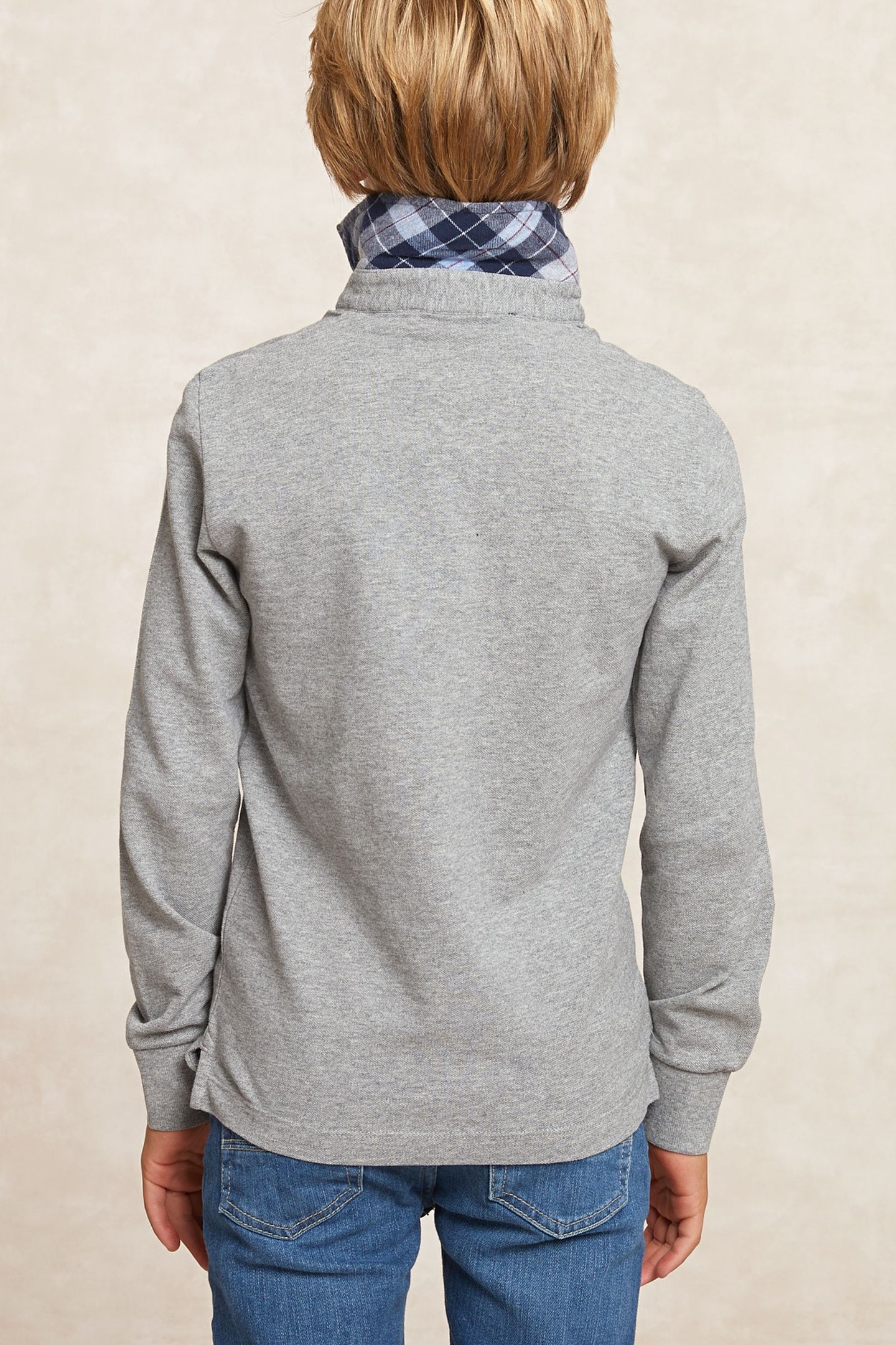 CUSTOM FIT COTTON POLO MID GREY MIX 2