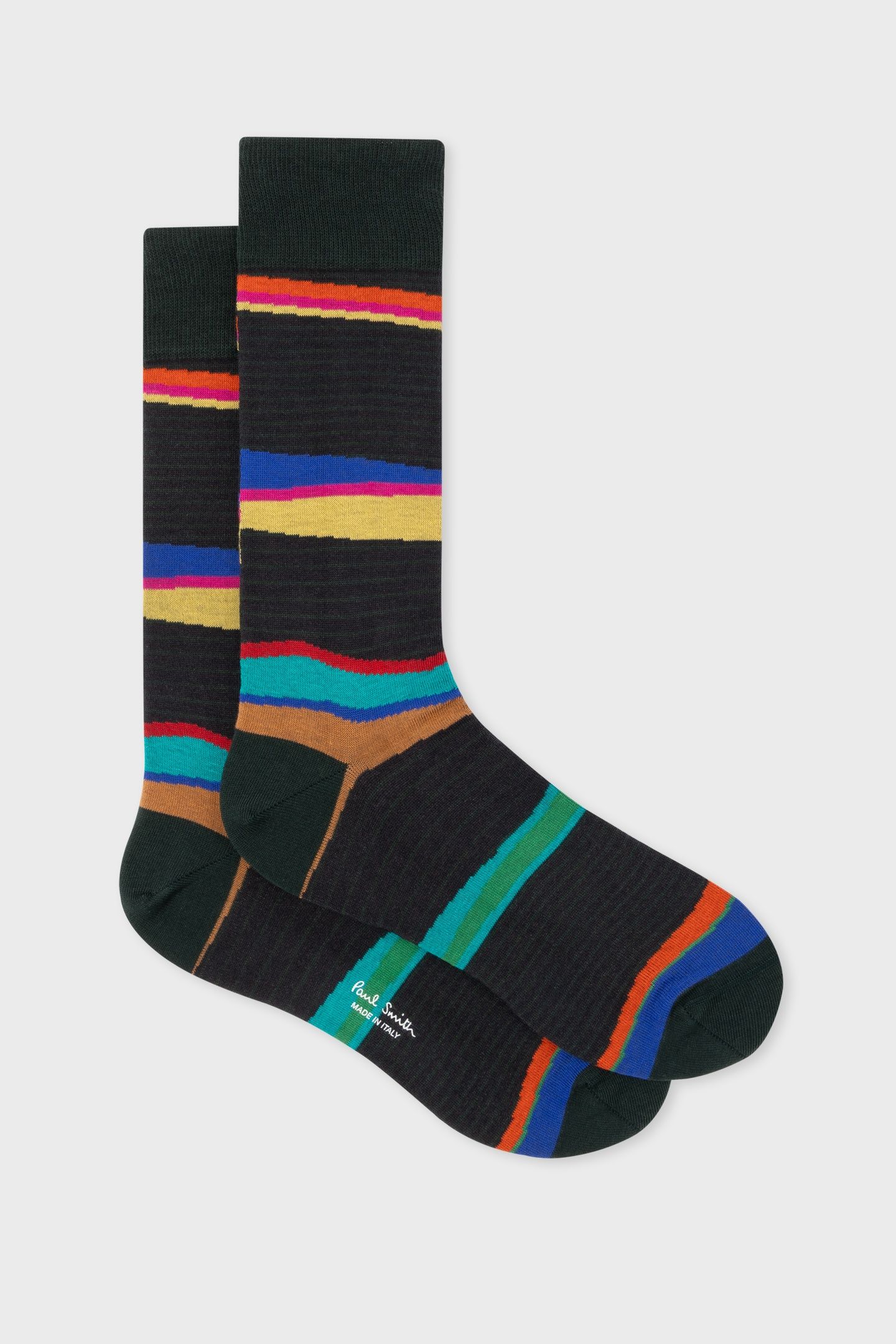 MEN SOCK ELI STRIPE BOTTLE GREEN 2