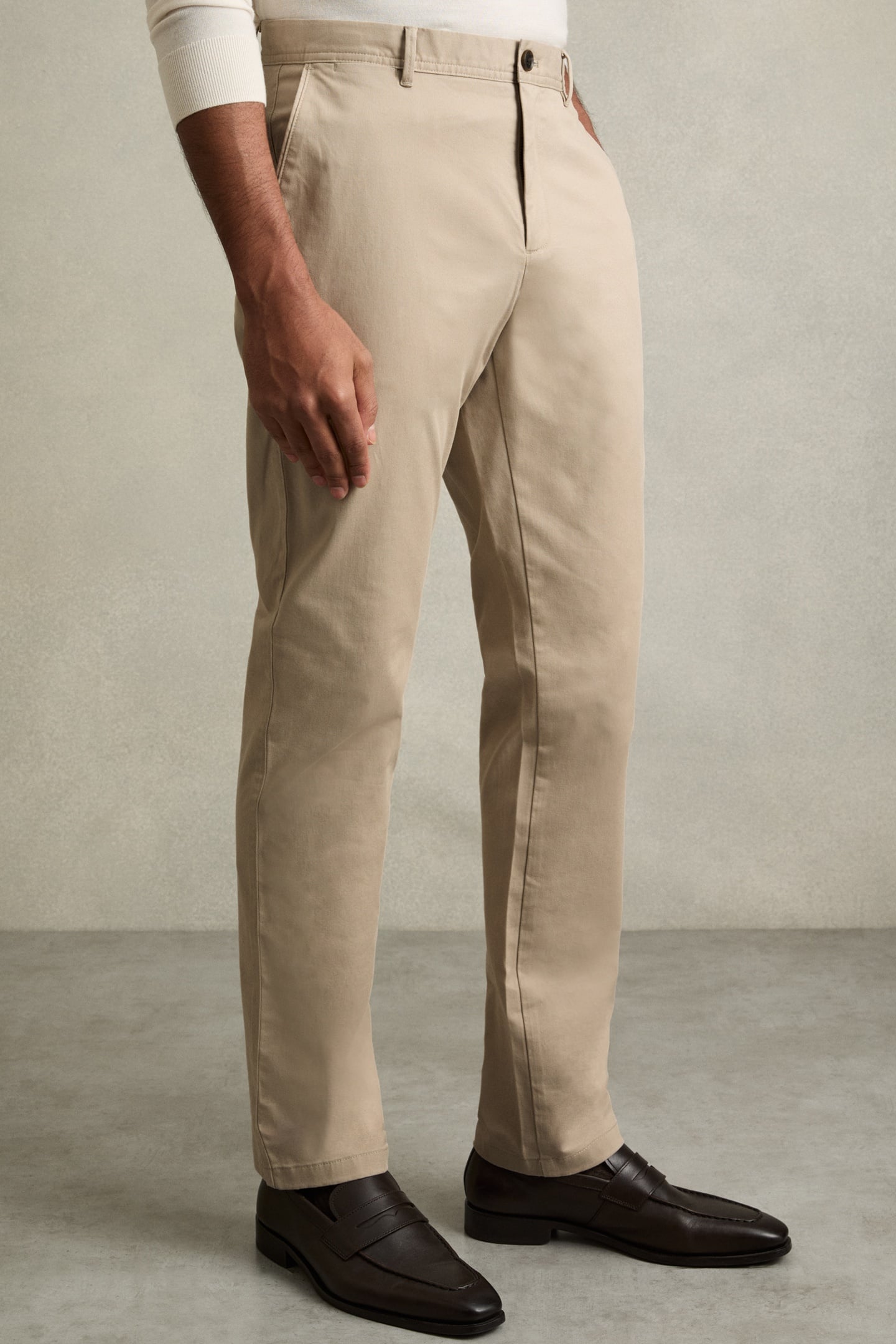 WASHED SLIM FIT CHINO STONE 2