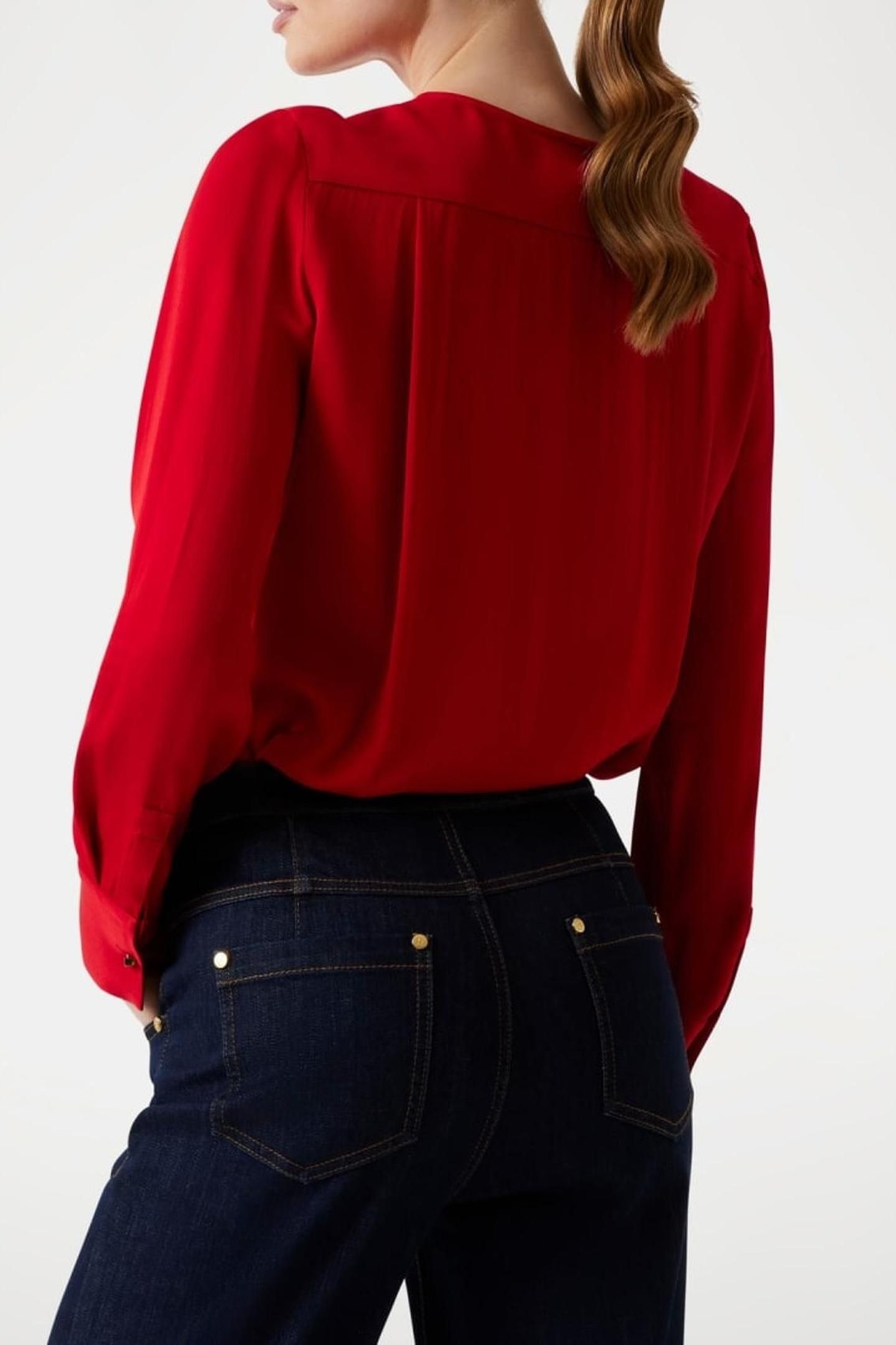 ANITA V NECK LS BLOU SAMBA RED VIBES 7